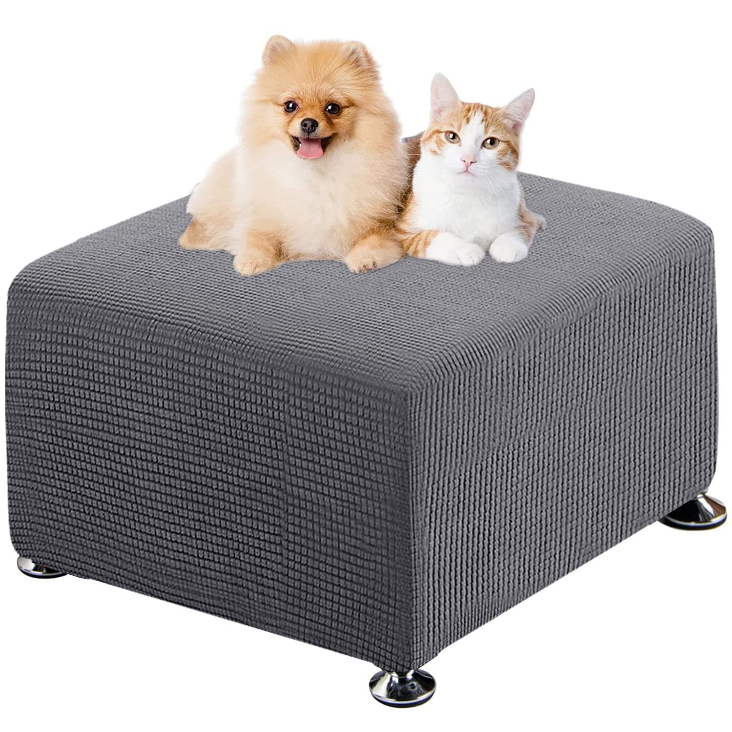 ELYSYSRL Ottoman Covers Slipcover, Ottoman Cover Rectangle, Ottoman Protector Cover for Foot Stool Footrest Furniture Stretch Spandex Fabric (Color : #1, Size : 55x55cm/22x22in) — image 1