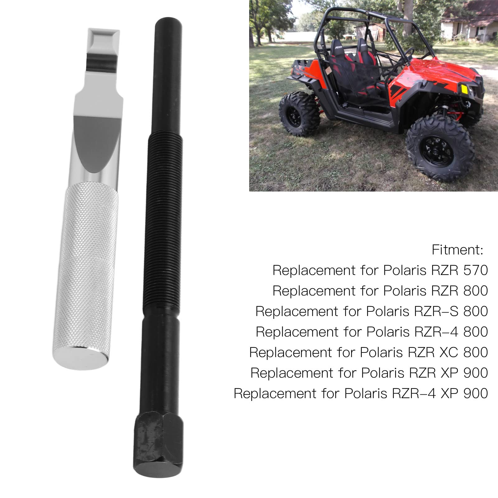 Clutch Puller Belt Removal Tool, Carbon Steel Aluminum Alloy Included Clutch Cover Separate Tool Set Replacement for Polaris XP 1000 900 800 RZR 570