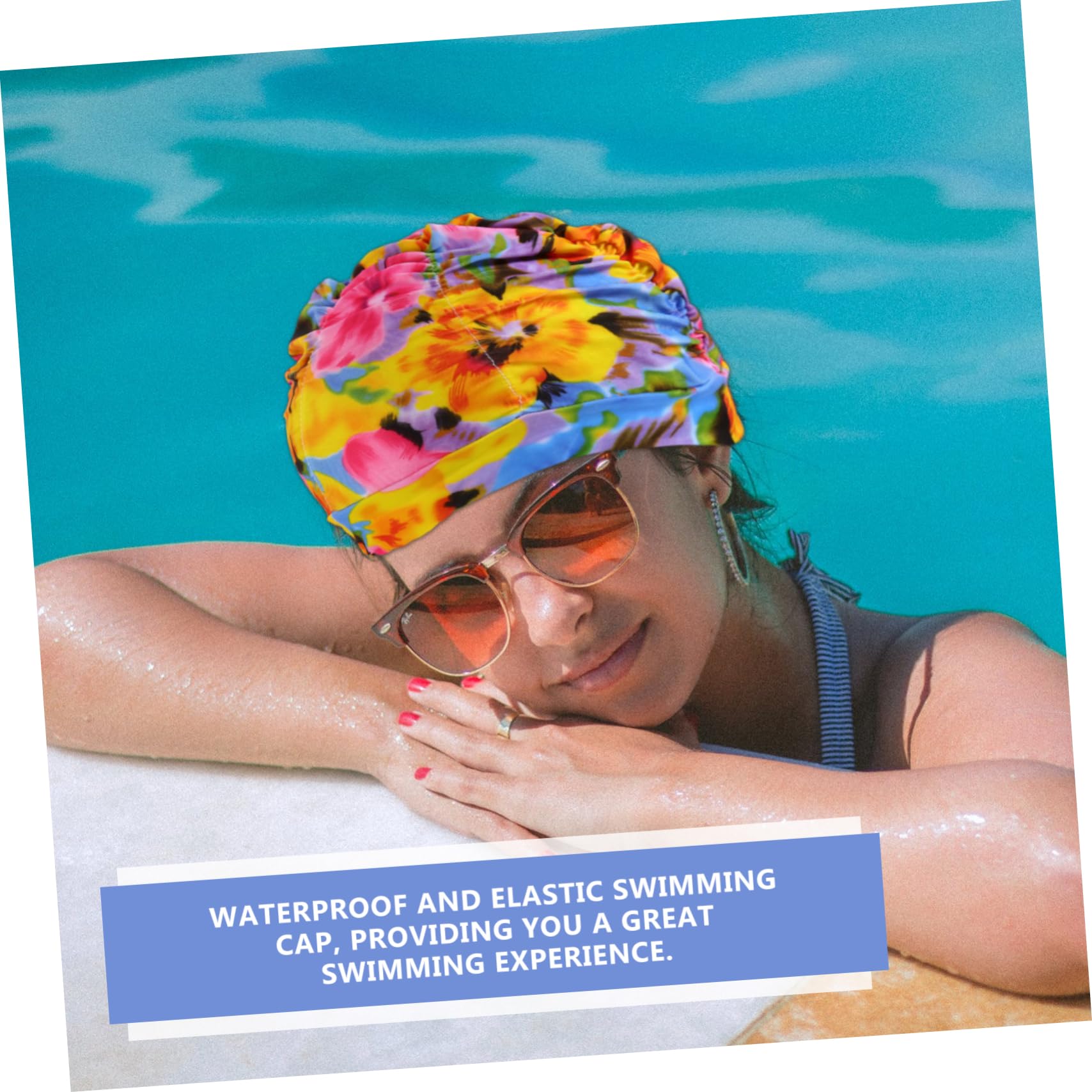 Cuffia Piscina Plissettata 6 Pezzi in Nailon per Donne | Vestibilità Elastica e Confortevole, per Chioma, Stile Fashion, Atmosfera Estiva, Pratica per Nuoto