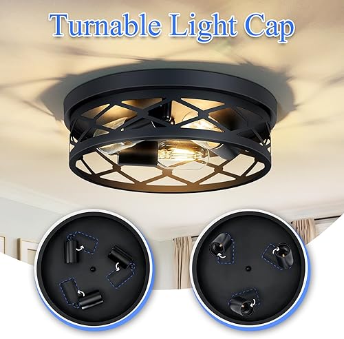 Miniatura 3 de SKEJAO Lámpara de techo de montaje empotrado, lámpara de techo para pasillo, lámparas de pasillo negras, montaje de techo para cocina, granja,