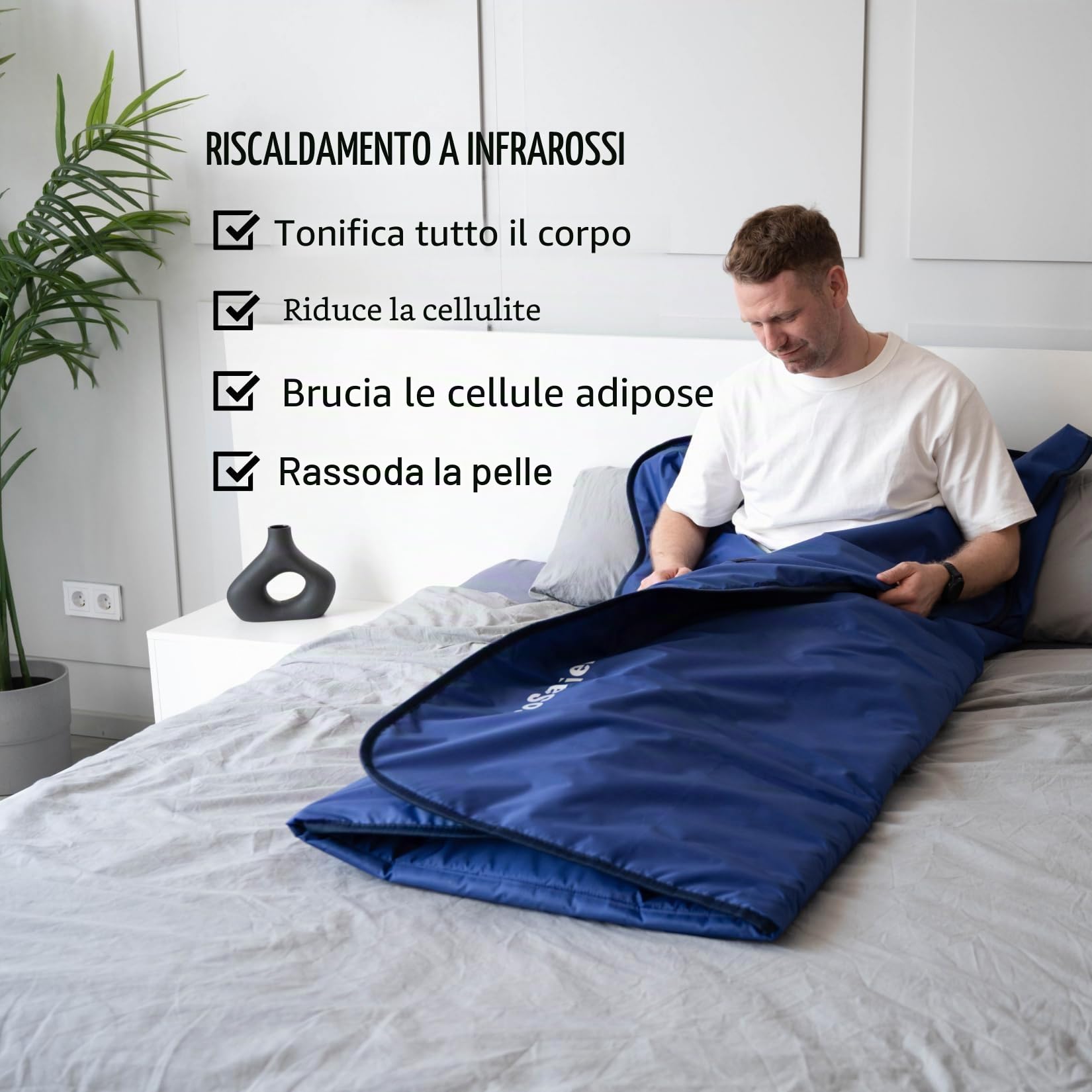 Coperta sauna a infrarossi 180 * 220 cm, 2 Zona di controllo remoto, Portatile a casa SPA, Infra red Terapia, Corpo Detox Fitness Caldo Sudorazione Anti invecchiamento, beauty-macchina