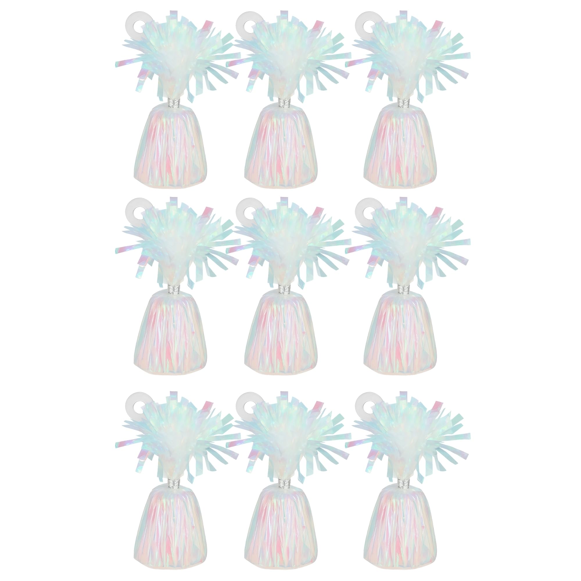 Foil Balloon Weights for Helium Balloons | Metallic Foil Balloon Holder | Birthday Parties, Events & Wedding Celebrations Decoration Accessory (Iridescent, Pack of 9)
