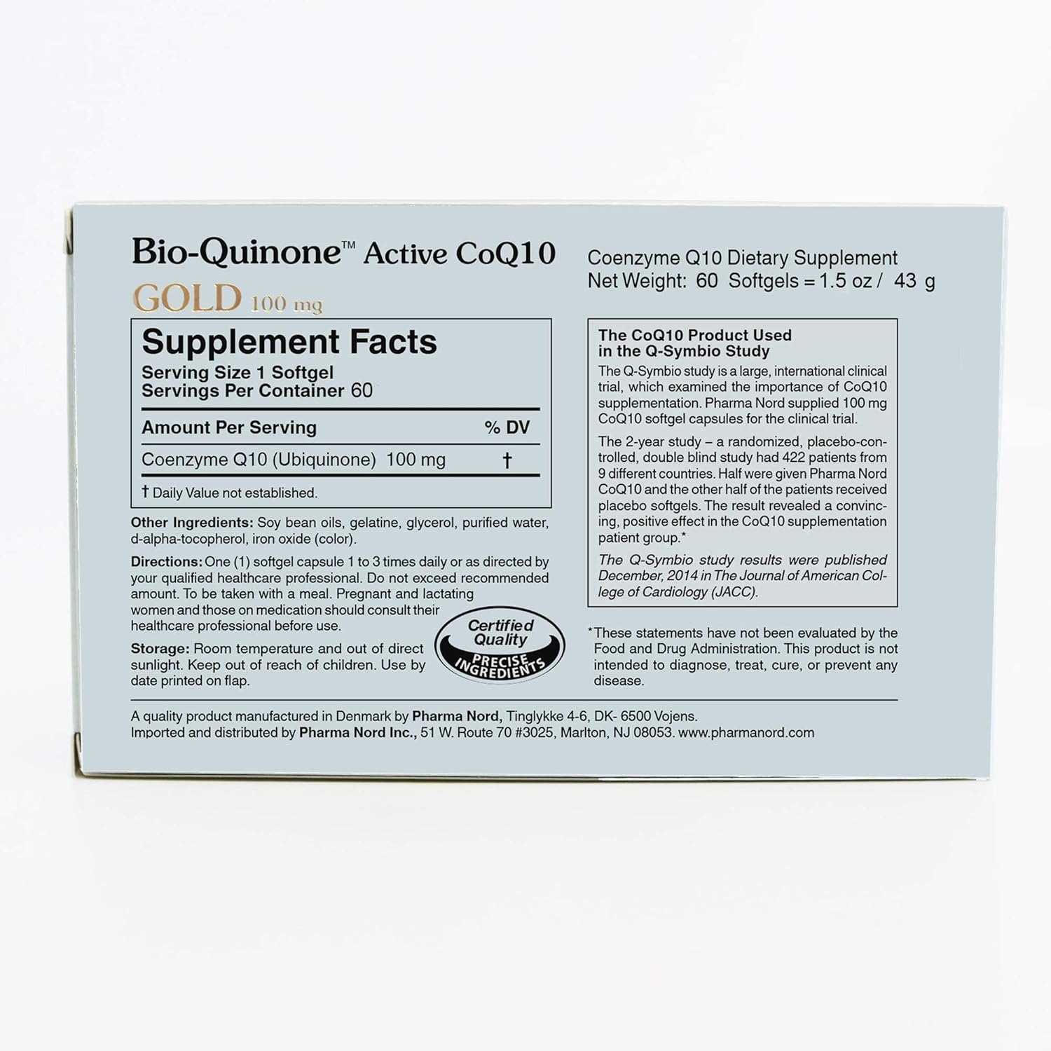 Pharma Nord - The Original CoQ10 • Clinically Proven • High Absorption • Heart Health • Fertility • Healthy Aging • Cellular Energy • Antioxidant • Gluten-Free • 100 mg Coenzyme Q10 • 60 Softgels