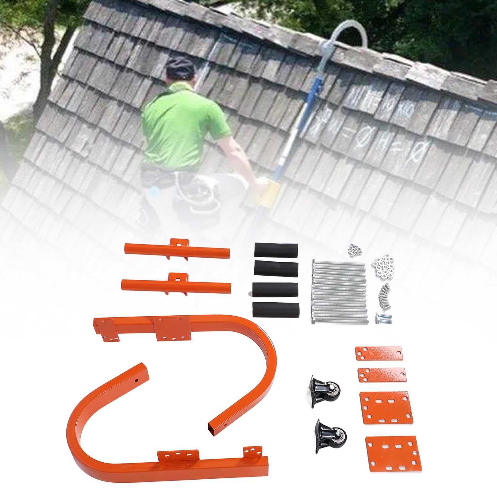 Haofy Gancho de Escalera de Techo con Barra en T con Agarre de Goma para Techos de Tejas de Asfalto, Fácil Instalación, Diseño de Gancho Doble, Capacidad de 500 Libras para Entusiastas del Bricolaje
