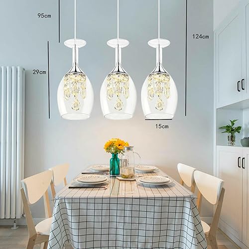 Miniatura 2 de Candelabro moderno de cristal para copas de vino, lámpara colgante industrial, lámparas de techo, cocina rústica, comedor, restaurante, isla,