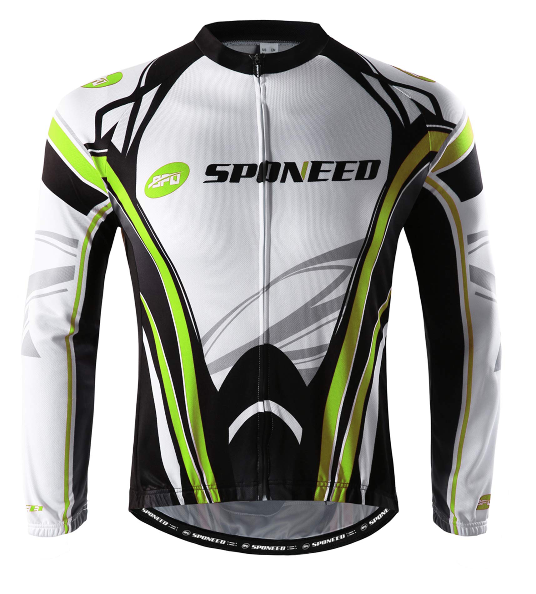 sponeed Men's Bicycle Shirts Long Sleeve Biker Jerseys Full Zipper Winter Cycling Gear Breathable