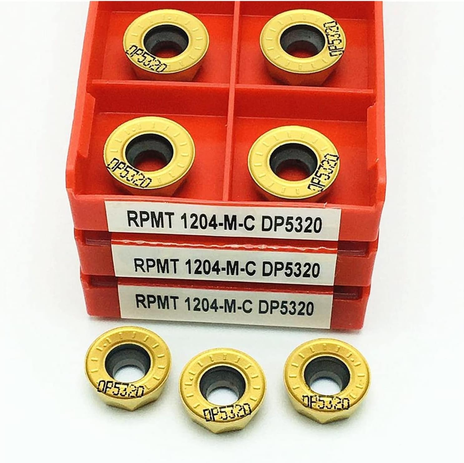 Carbide Tool RPMT1204 M C DP5320 RPMT 1204 M C TT9080 R6 Carbide Insert Cnc Tool Milling Cutter (Angle : RPMT1204 M C DP5320, Insert Width(mm) : 10PCS(1box))