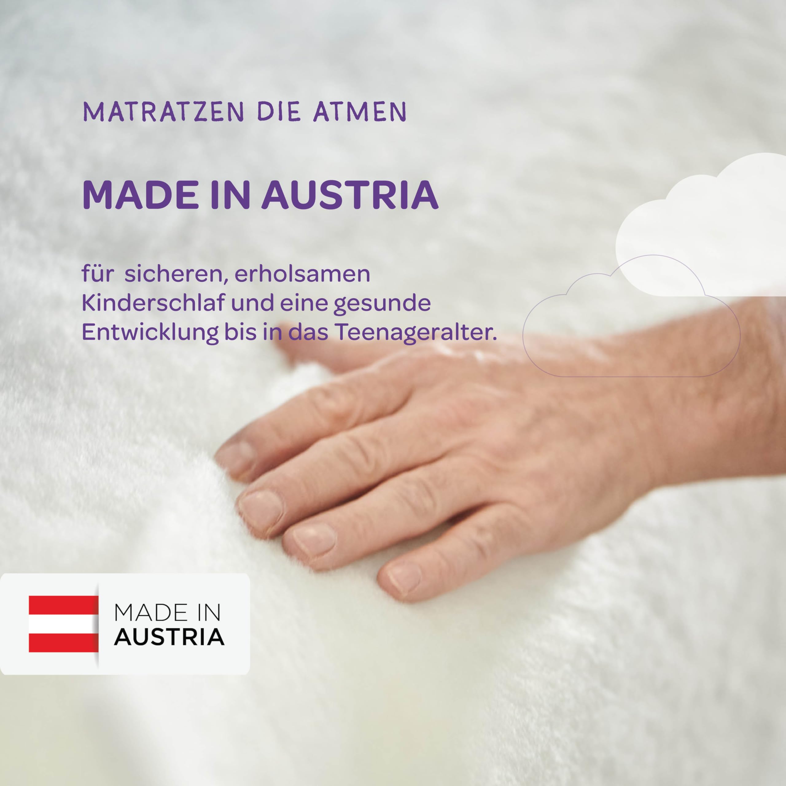 Träumeland Kindermatratze Schlummerland Air, Größe: 120x200,15 cm | Matratze für Kinder - Oeko-TEX Zertifiziert - wendbar & atmungsaktiv - Allergiker geeignet | Made in Austria