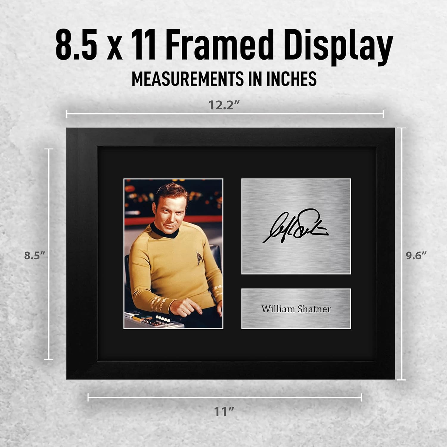 HWC Trading William Shatner Star Trek Gifts USL Framed Printed Signed Autograph Picture for TV Show Fans - US Letter Size
