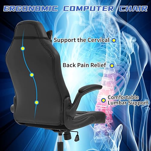 Miniatura 37 de Silla ergonómica para juegos de PC, silla de oficina para computadora, silla giratoria ajustable para videojuegos, silla de carreras con soporte