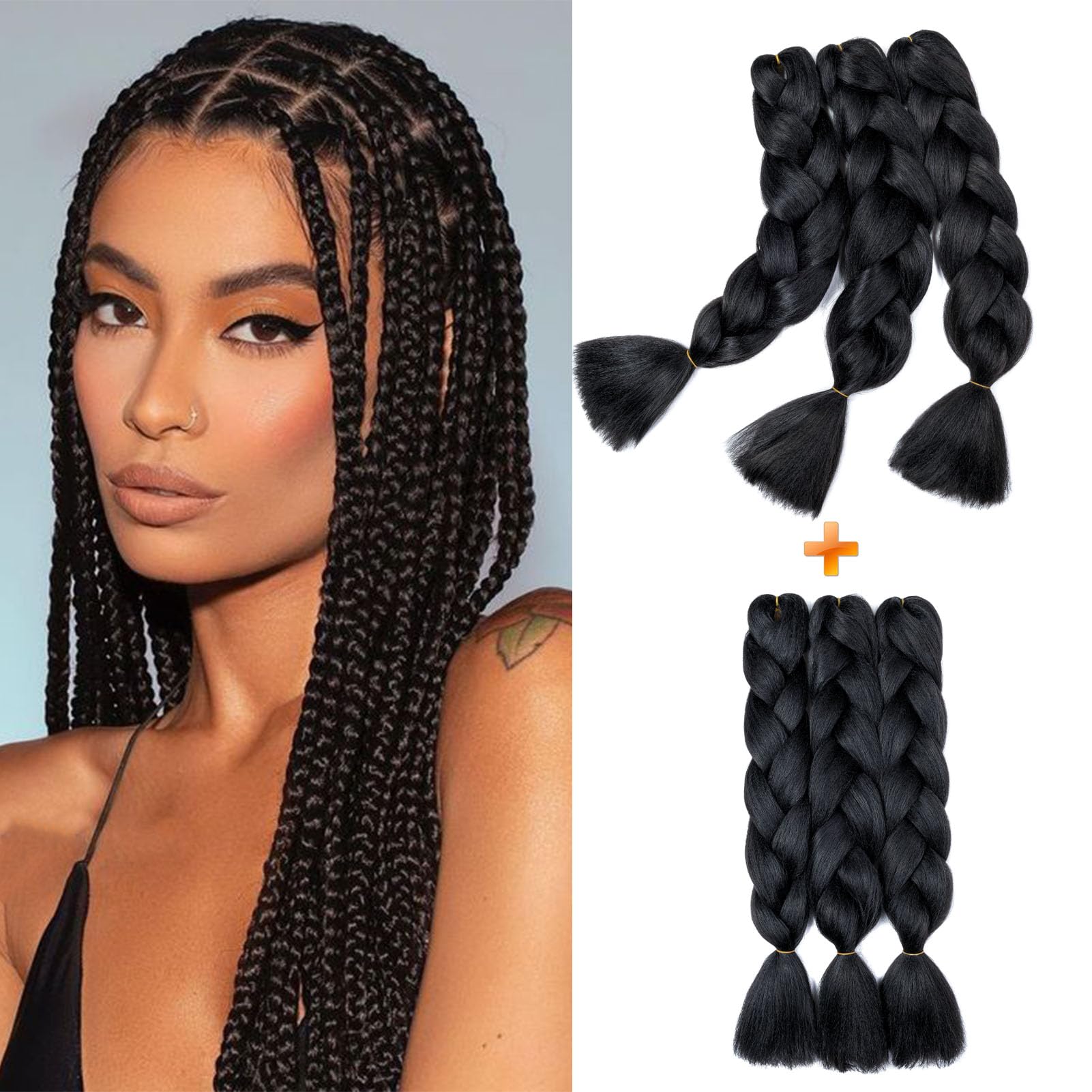 60cm Extensiones de Pelo Trenzas Africanas Castaño Oscuro Extensiones para Trenzas Africanas 1 pcs 100g Kanekalon Pelo para Trenzas Africanas Sintetico Extensiones de Trenzado Cabello Braiding — view 157