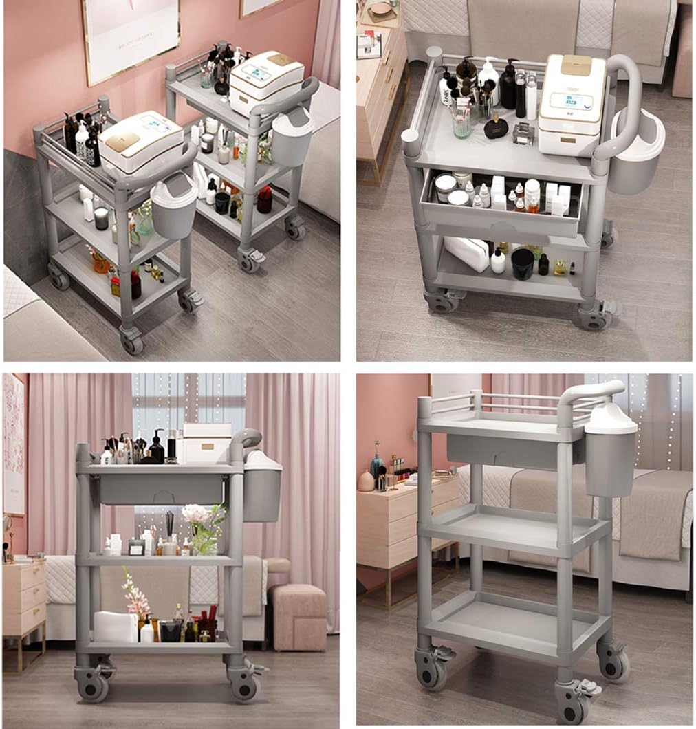 Rolling Salon Spa Trolley Cart,Wheels for Stylist Hairdresser, Furniture Hair Styling Station Coloring Storage Carts