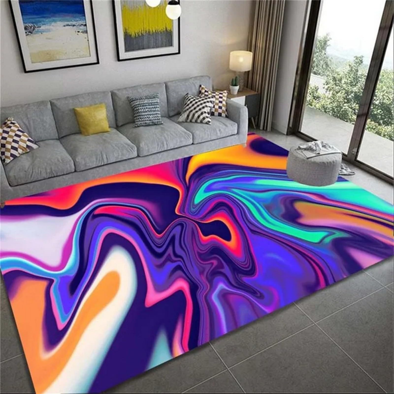 Tapis de chambre enfant 3D en flanelle pour aire de jeux