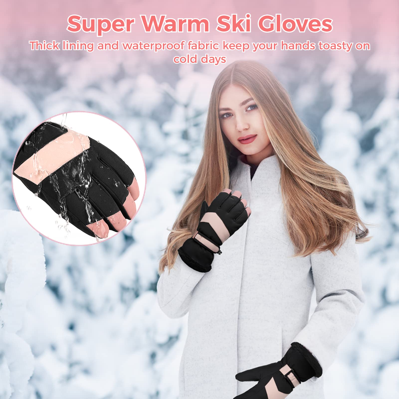 Guantes De Invierno Para Mujer, Guantes Térmicos Con Forro