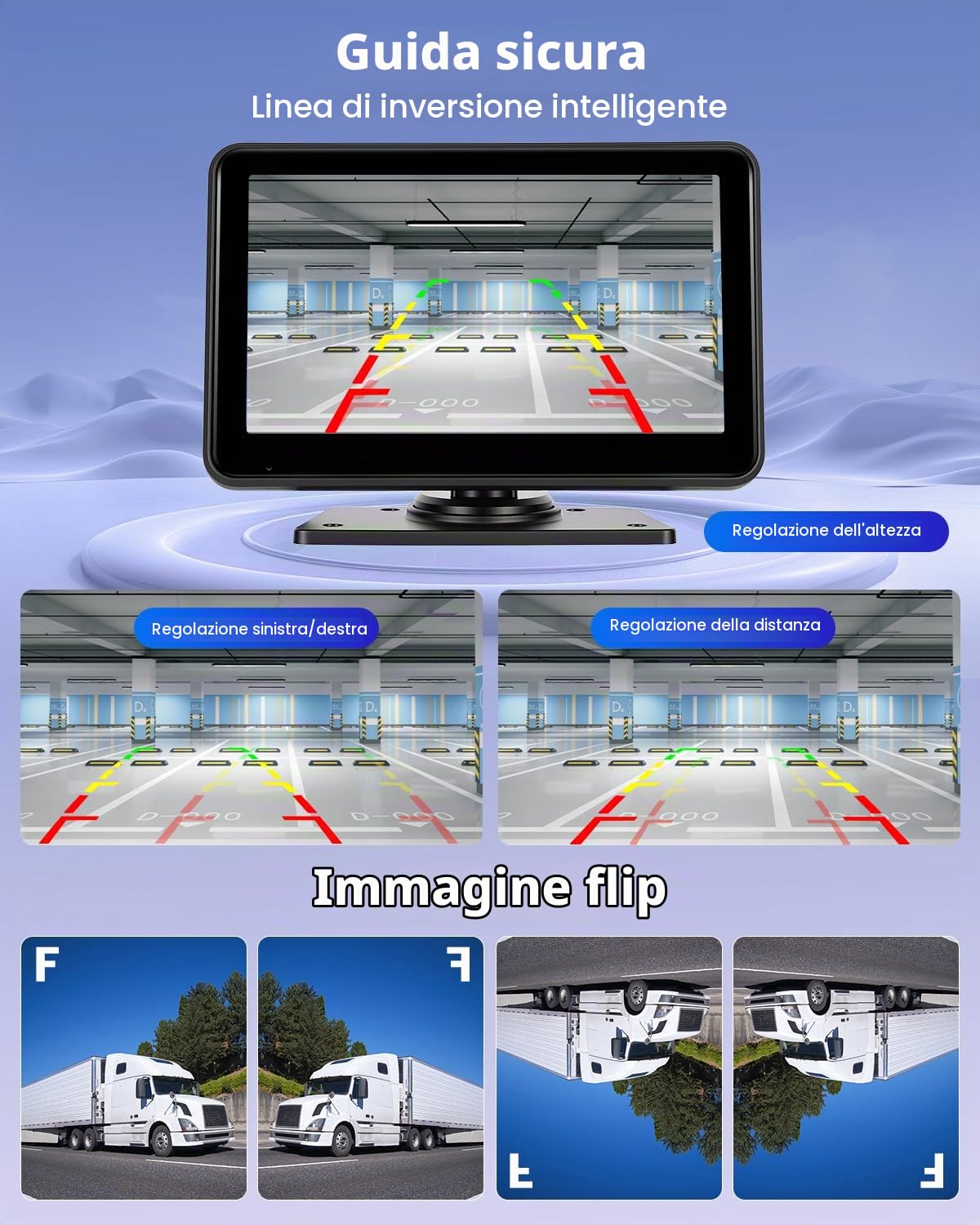 Hikity 4K DVR 7" IPS Monitor Kit Doppio Telecamera Posteriore 9-32V | Visione Notturna Telecamera IP68 Impermeabile Telecamera Posteriore Android Cast per Campeggio Auto Caravan Camion 9-32V