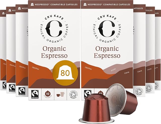CRU Kafe "Espresso" Nespresso Compatible Coffee Pods, 80 Aluminium Capsules