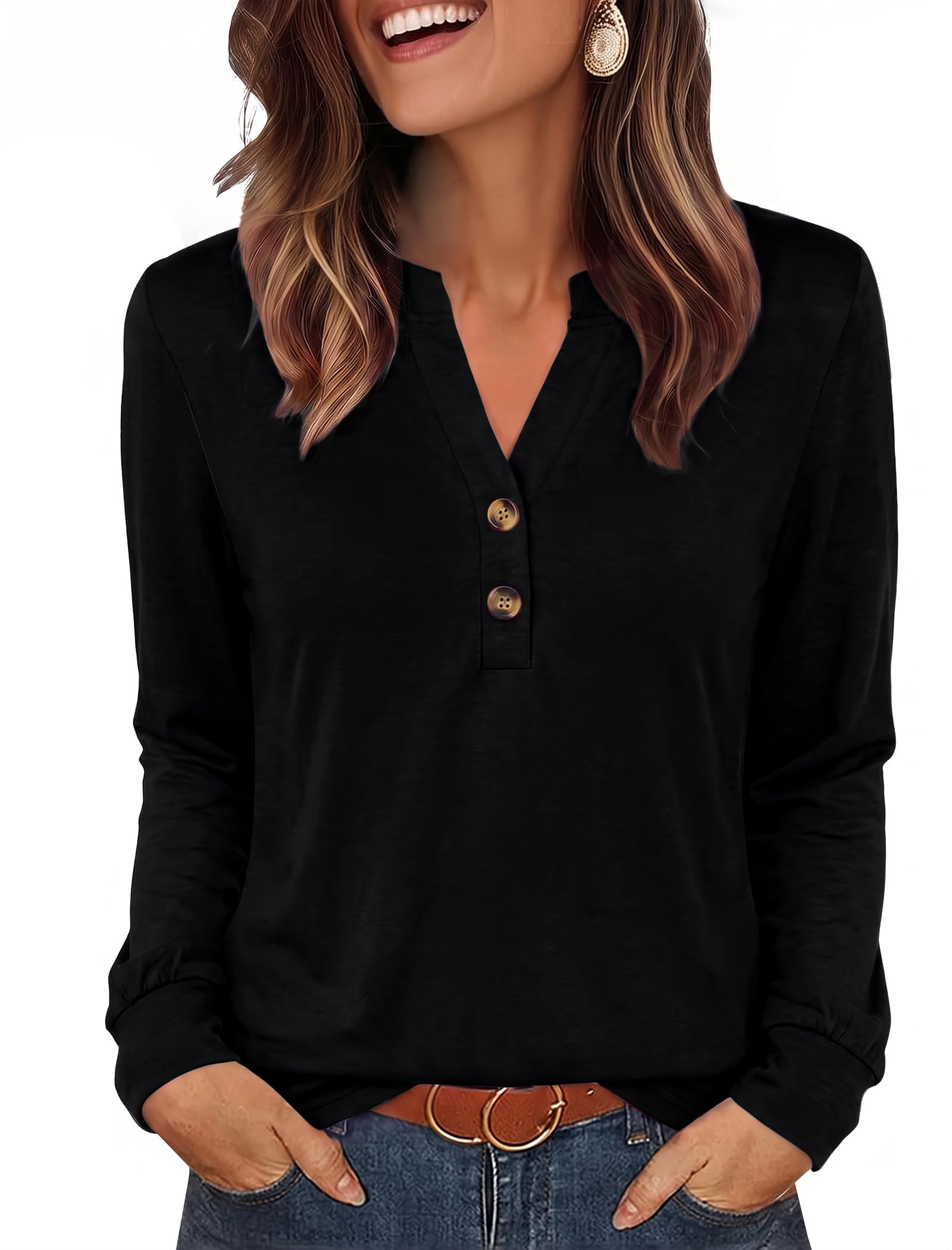 SENBATU Bluse Damen Elegant V-Ausschnitt Oberteile Casual Business Outfit | Herbst,Frühling,Elegant,Casual,Lässige,Modern,Plissierte,Business,Einfarbig,Geblümt,Basic