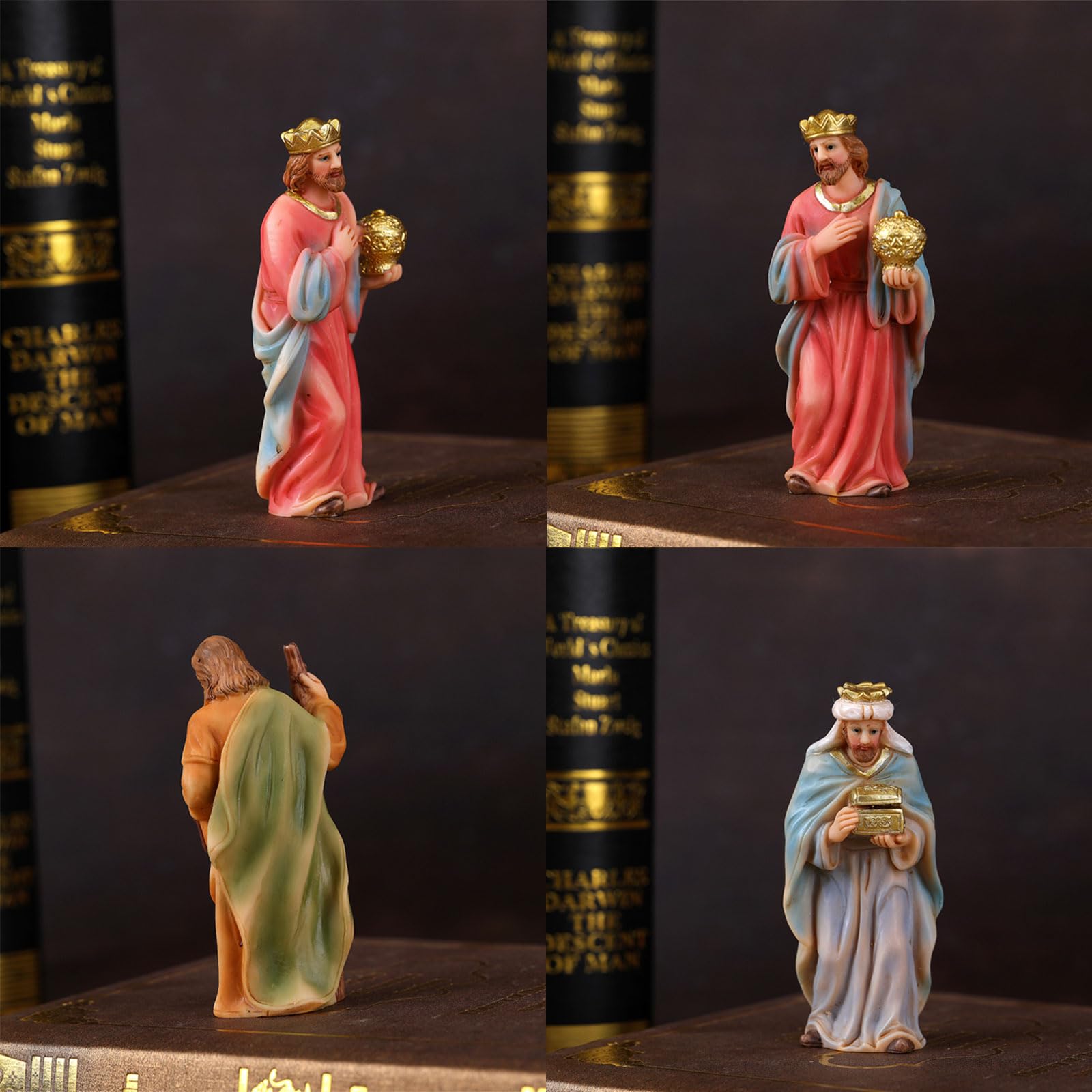 Natività Figurine Sacra Famiglia Figura Con Asino Presepe Figura Ornamento Da Tavolo Decorazione Religiosa Natale Decori Sacra Famiglia Resine Figurine Statua Con Stalla