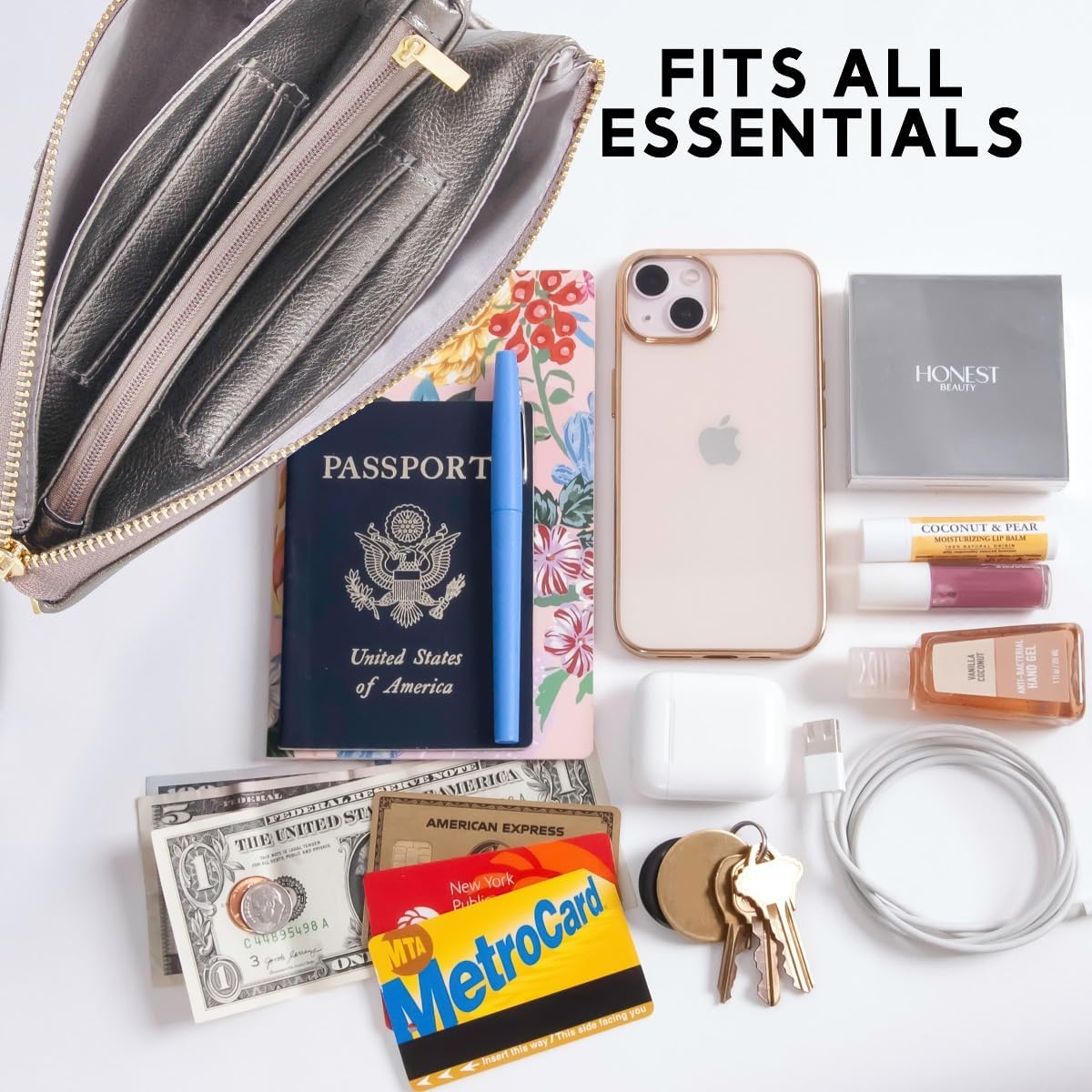 Humble Chic NY Vegan Leather Wristlet Purse for Women - Small Clutch Purse with Shoulder and Wrist Straps - Image 6