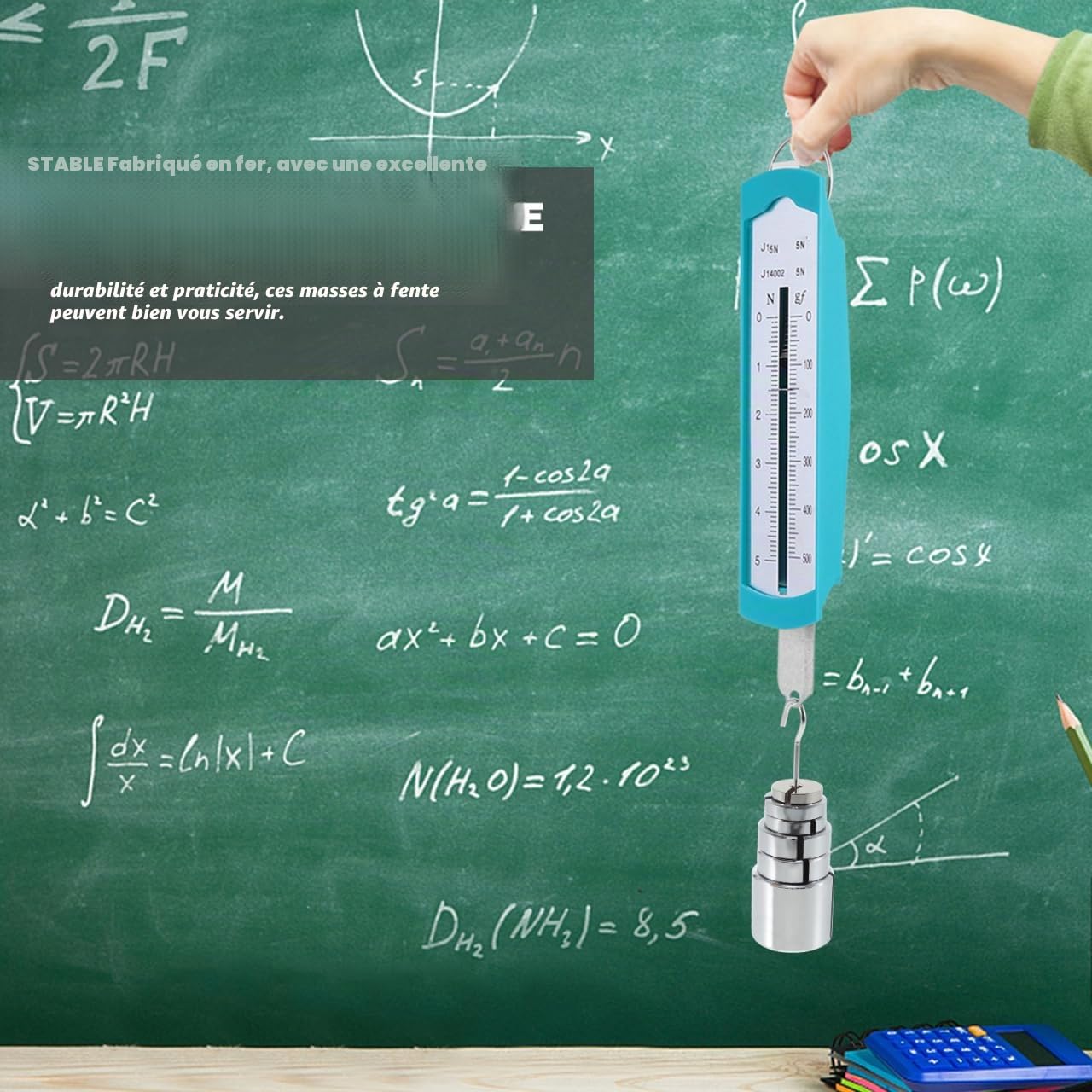 1 Ensemble fournit des Poids pour Les laboratoires d'outils en Fer de Salle de Classe, pour Les laboratoires de de Poids en métal d'enseignement d'équilibre expérience, Cintre de