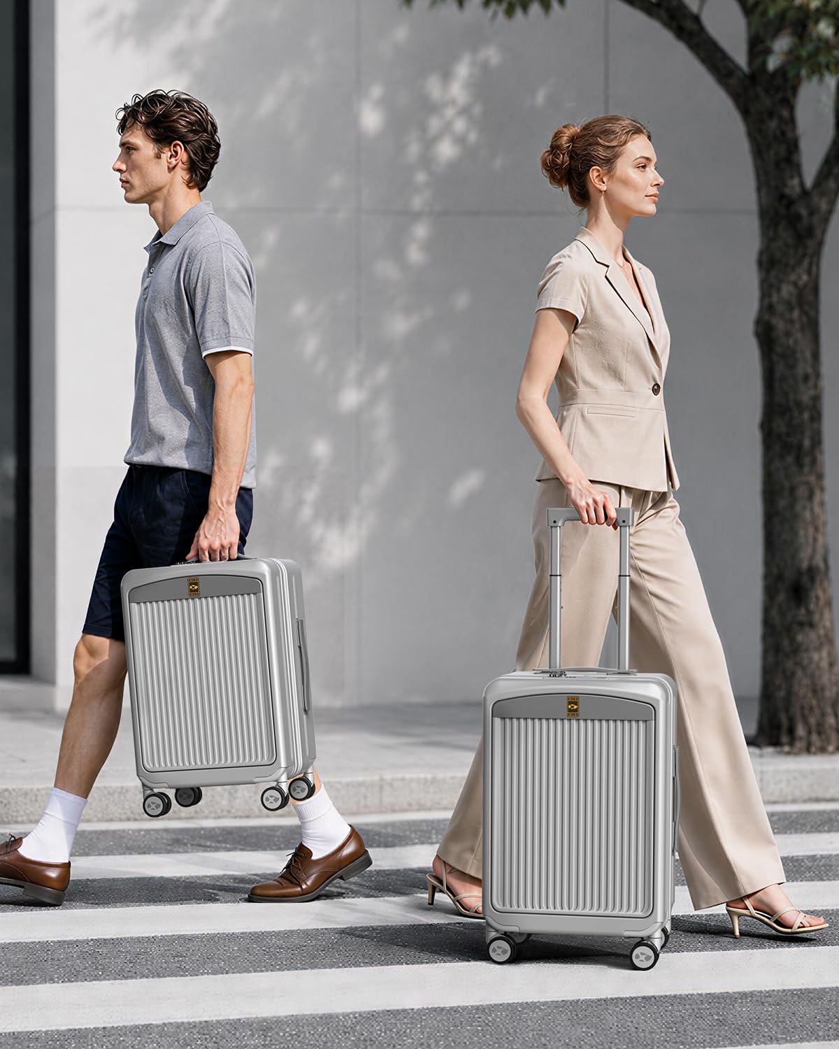 MGB Equipaje de mano aprobado por aerolíneas, maleta rígida de policarbonato duradero con bloqueo TSA para viajes de negocios, equipaje de mano de 20 pulgadas, puerto USB y ruedas giratorias de 360°