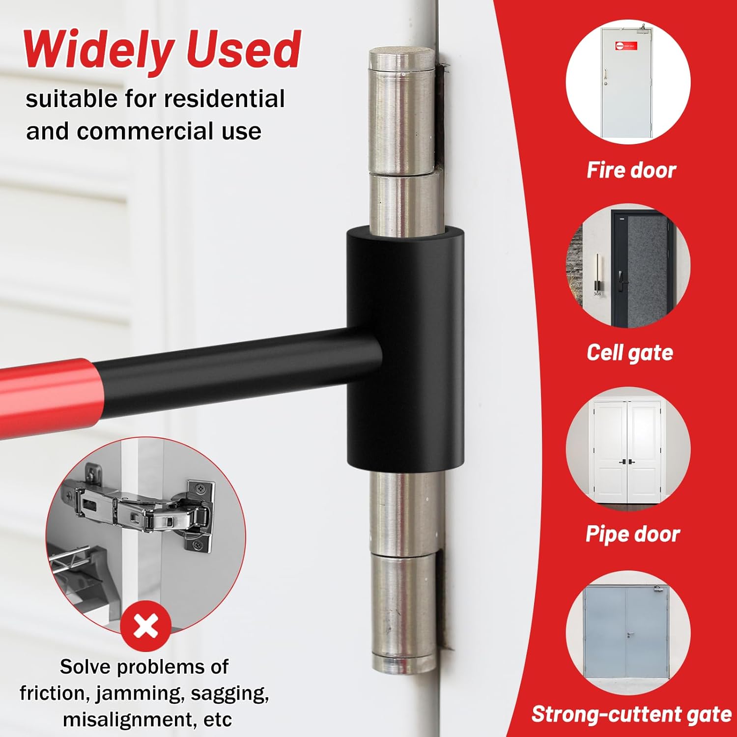 4 in 1 Door Hinge Adjustment Tool Upgraded,Hinge Gap Adjusting Wrench,Door Repair Kit for Residential and Commercial,Hinge Wrench Bender Set with Rubber Grip,Cabinet Alignment Fits 14mm-25mm Hinges