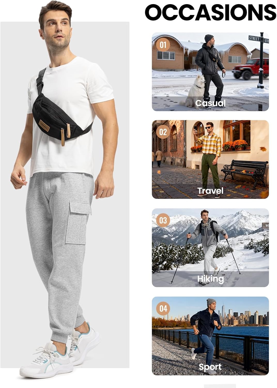 TBMPOY Men's Cargo Fleece Lined Jogger Pants - Image 6