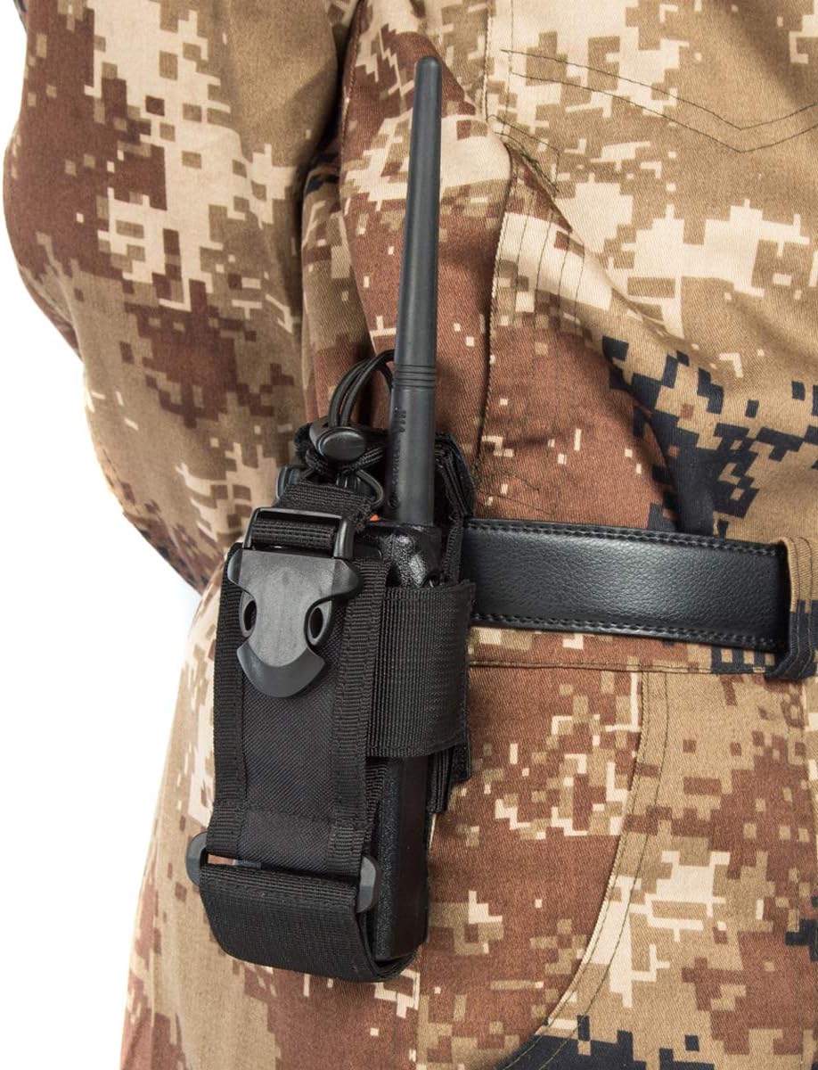 LUITON Tactical Molle Radio Pouch - Heavy Duty Holster Bag for Two-Way Walkie Talkies - Compatible with Bags/Packs/Duffels (Black) - Image 2