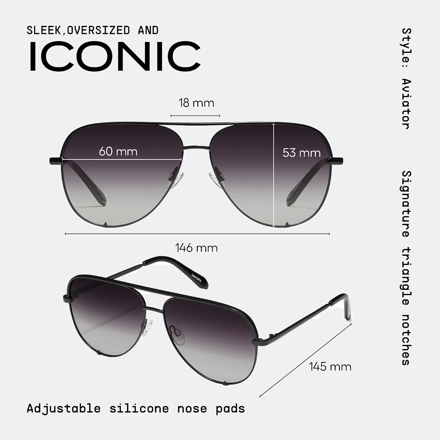 High Key Unisex Aviator Sunglasses image 3