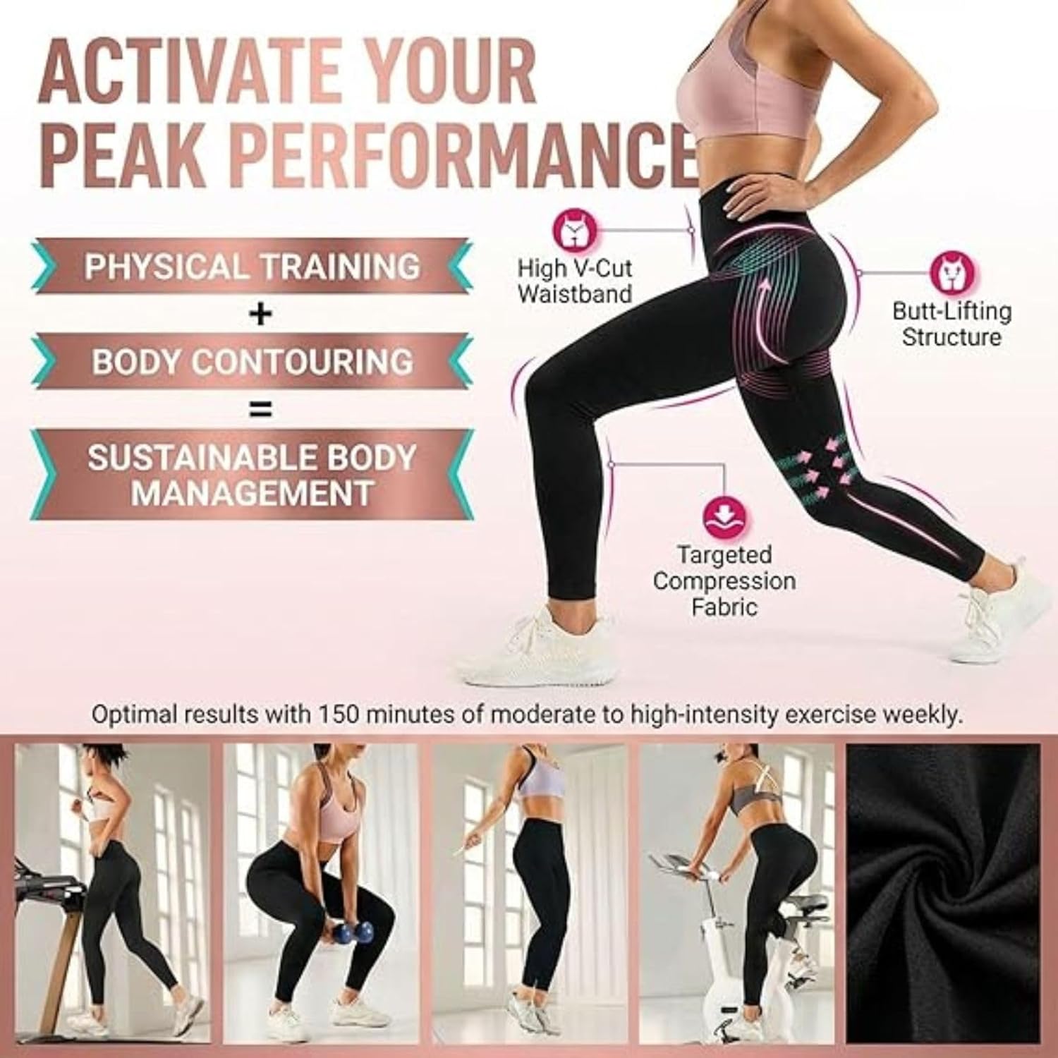 Celsior Cellulite Leggings Anti Cellulite Resistance Band Leggings for Women Tummy Control Butt Lifting Compression - Image 4