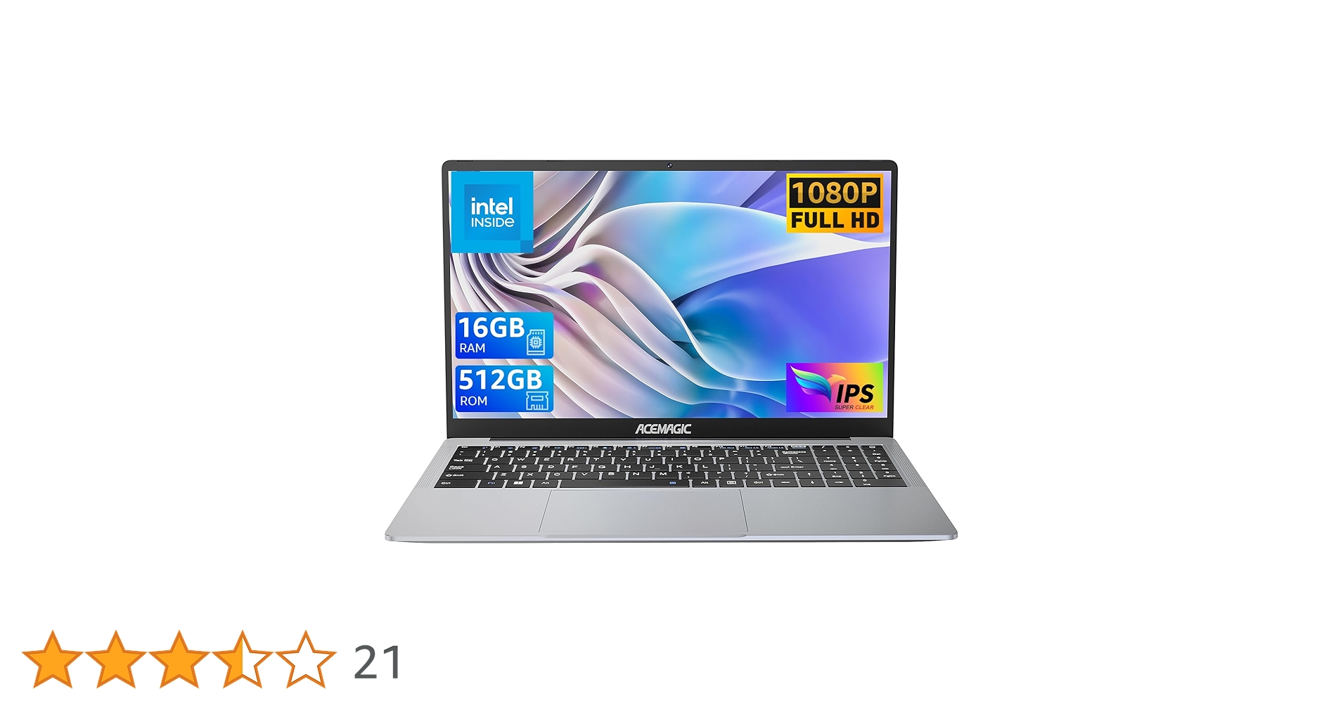 ACEMAGIC Laptop Computer Intel N97 Laptop 16-in IPS 16GB