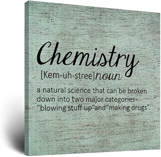 Farmhouse Chemistry Definition Dictionary Word Meaning Canvas Wall Art with Inspirational Saying Quote Funny Retro Canvas Prints for Laundry Room Restroom Home Decor Housewarming Gift 16x16