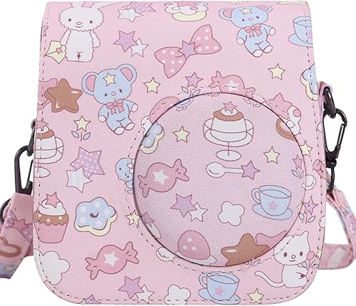 Miniatura 8 de Frankmate Funda protectora para cámara instantánea Fujifilm Instax Mini 7+, cuero vegano premium Instax Mini 7 Plus con correa ajustable extraíble