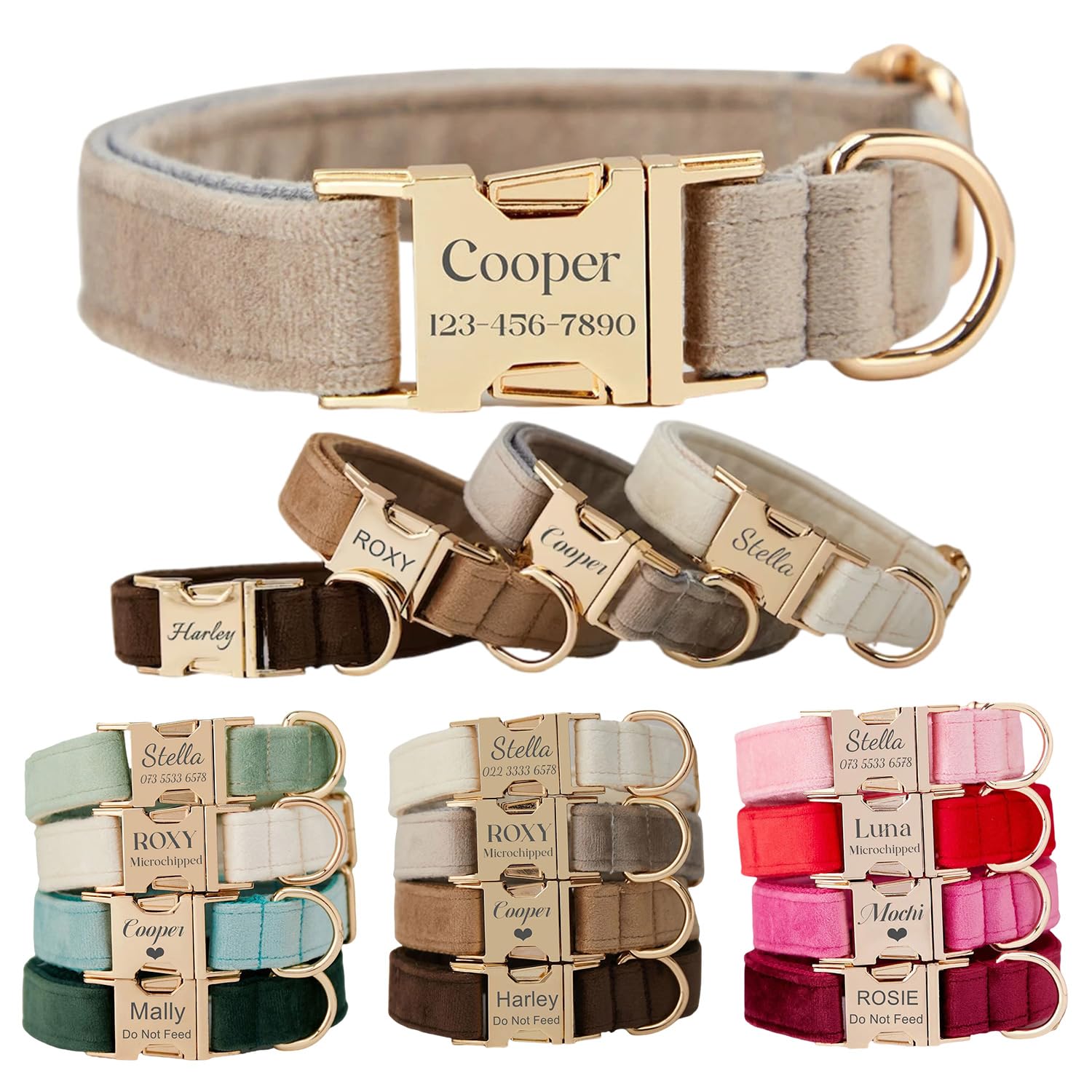 Collar Personalizado para Perros con Juegos de Plomo y Hebilla de Metal, Ajustable para Cachorro - Regalo de Boda