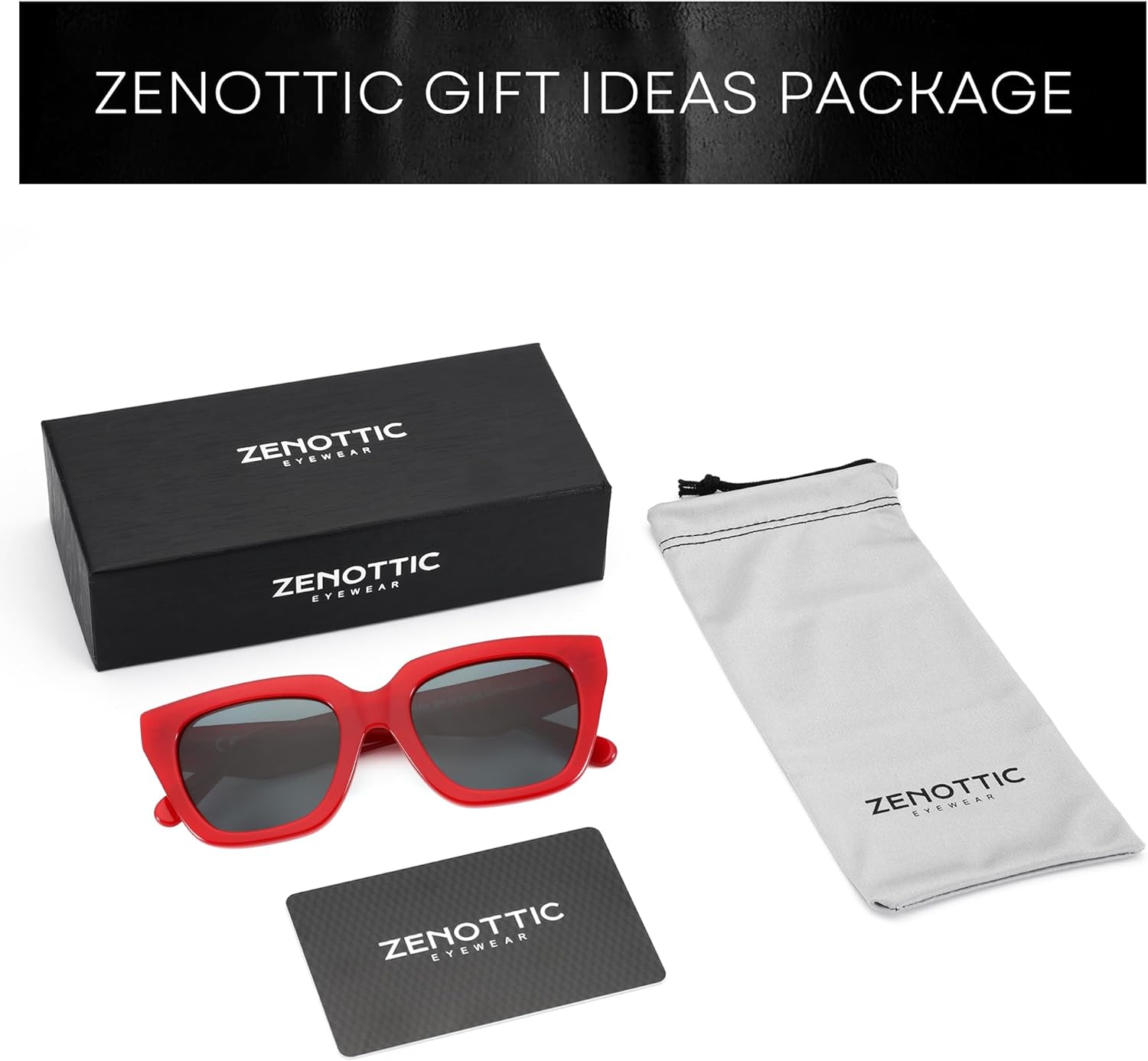 ZENOTTIC Polarized Sunglasses Women Trendy: Square Designer Sun Glasses - Retro Shades for vacation with UV400 Protection