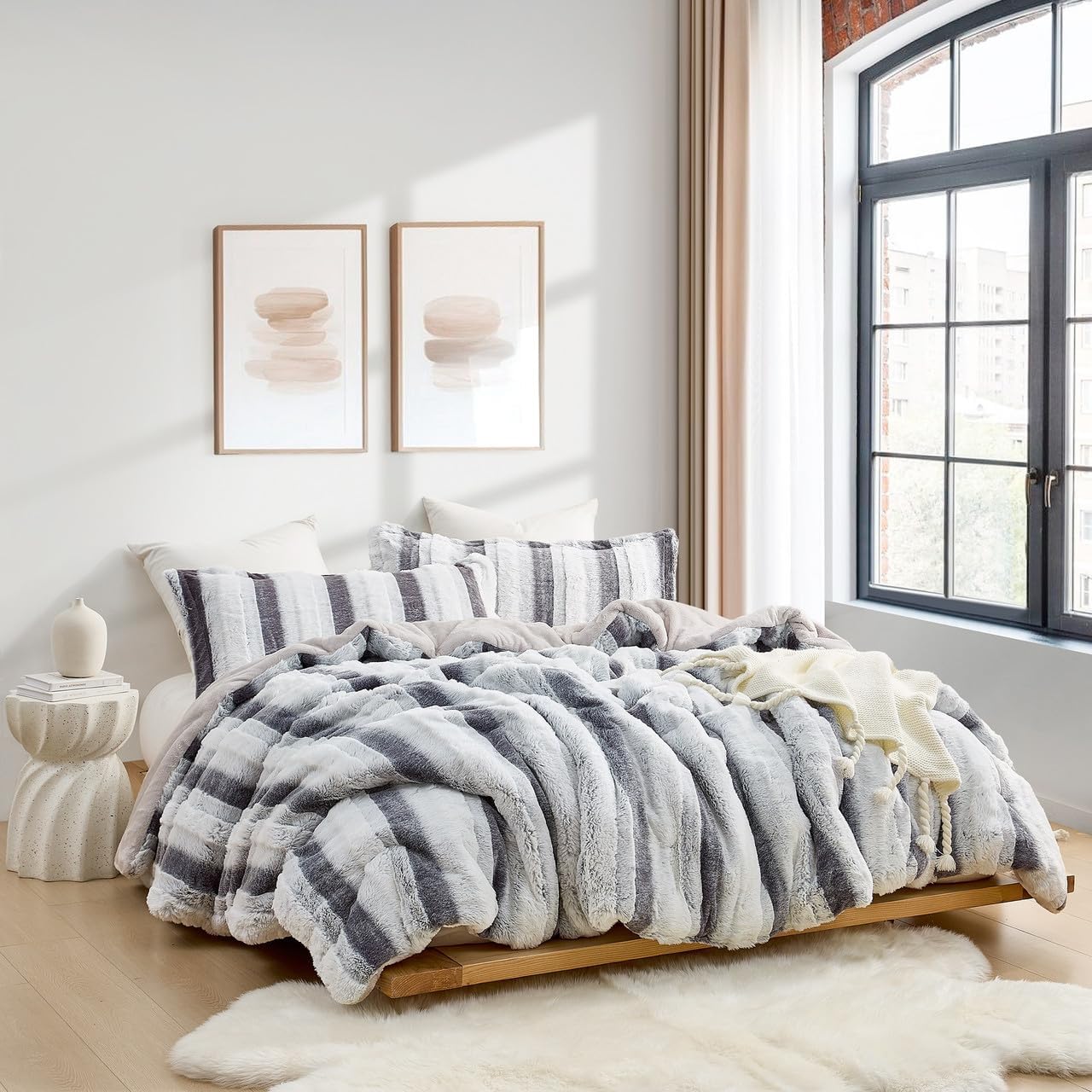 Byourbed Layers on Layers Chunky Bunny - Coma Inducer® Oversized Queen Comforter Set - Gray Nightfall Navy