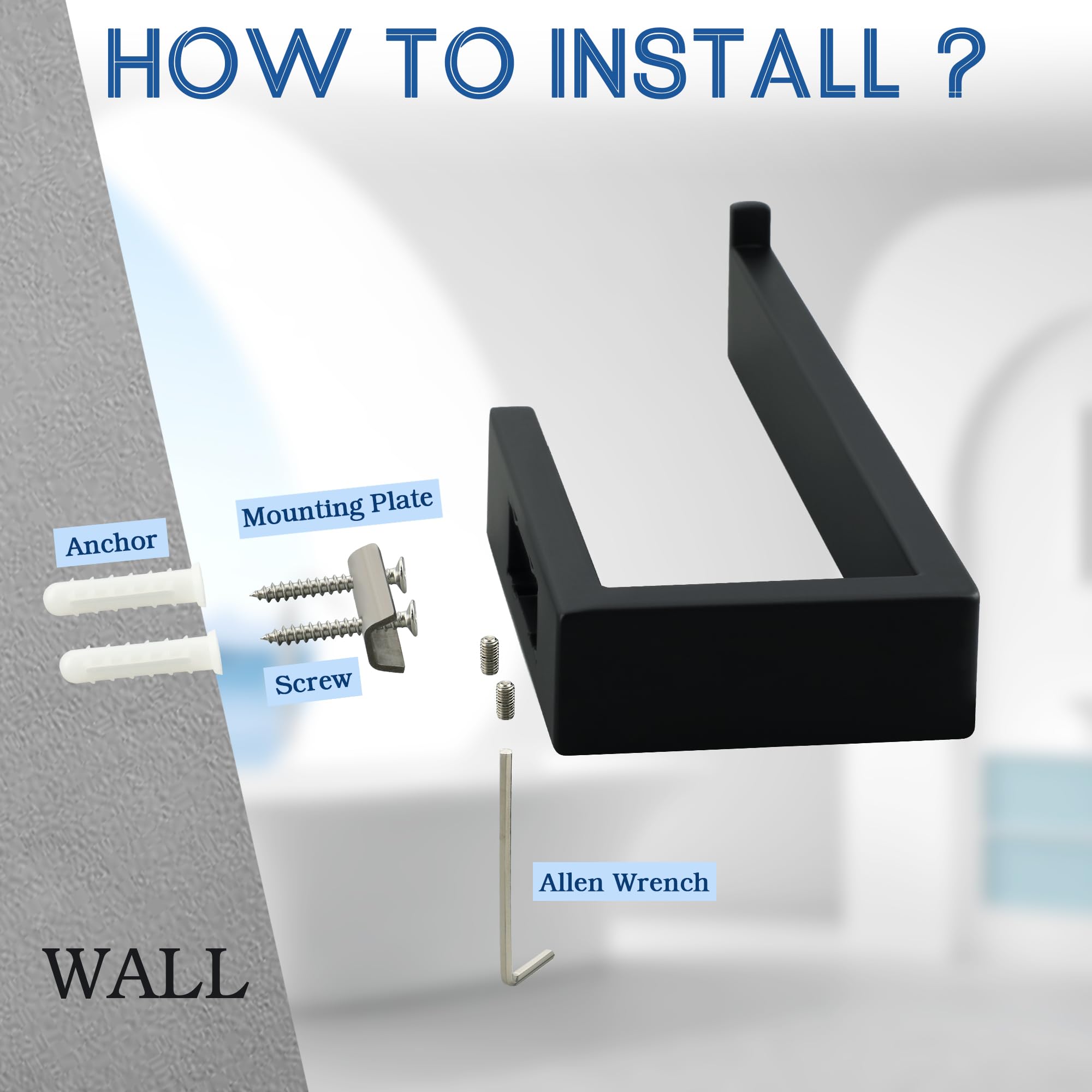 Matte Black Wall Mounted Toilet Paper Holder -7