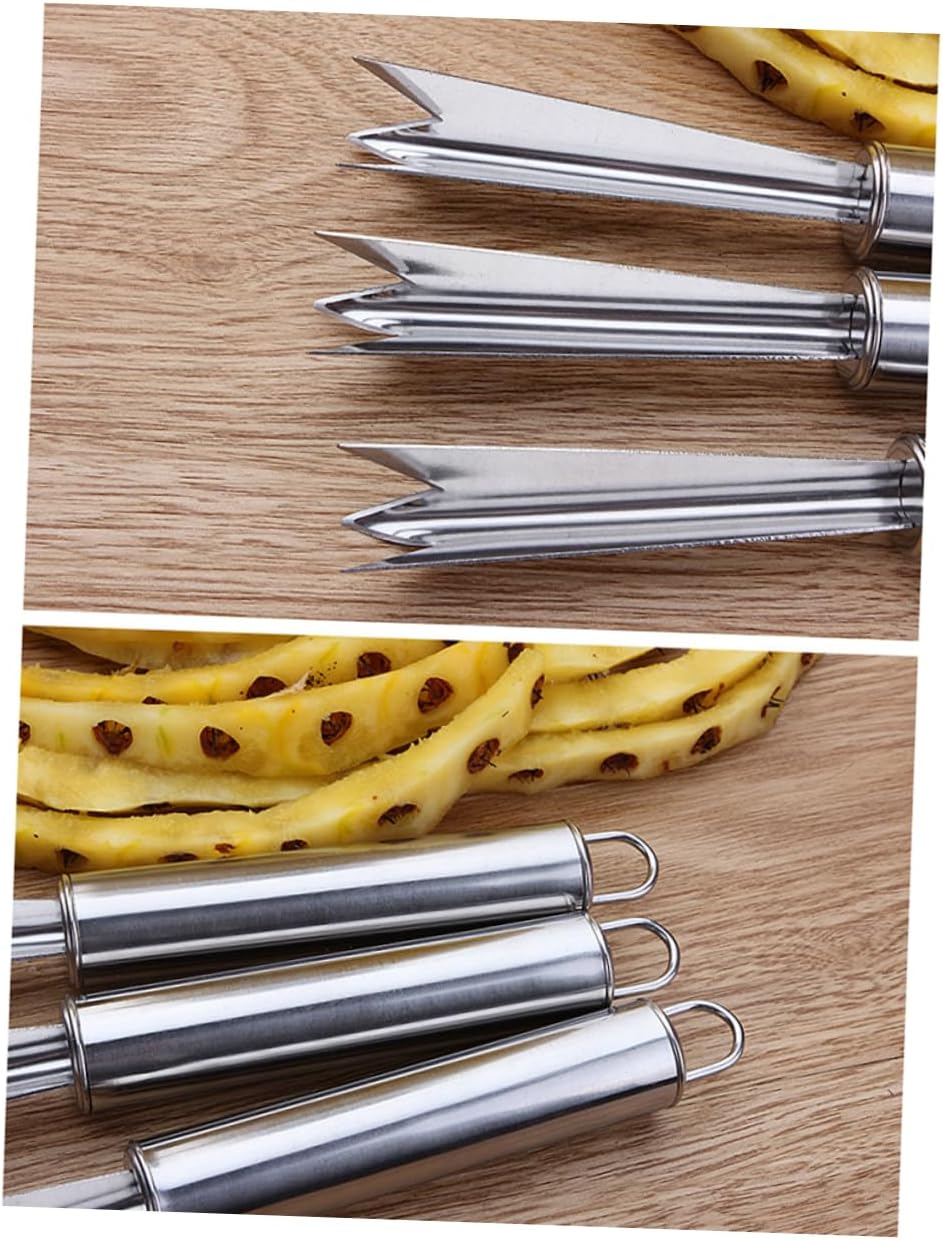 4pcs Pineapple v Cutter Fruit Remover Fruit Remover Kitchen Tool Pineapple Knife Pineapple Shovel Plane Silver Pineapple Stainless Steel Pineapple Cutter