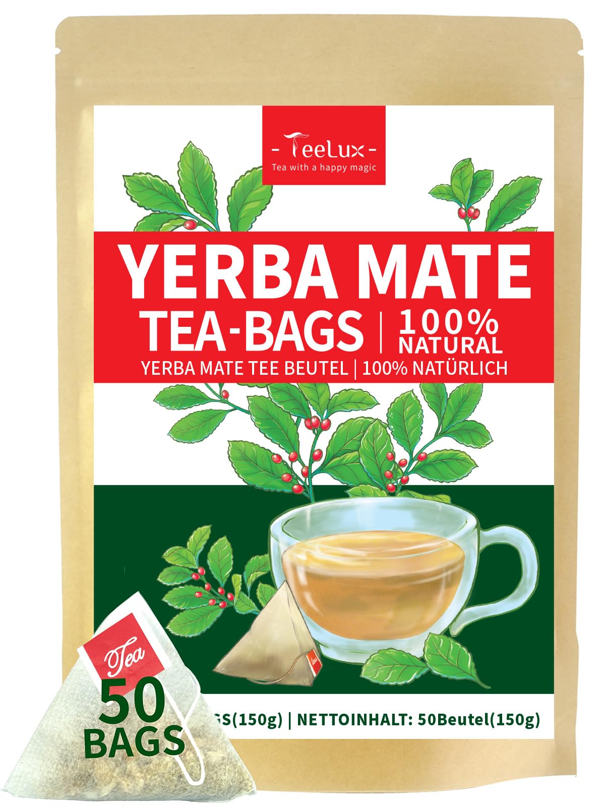 TeeLux Dandelion Leaf & Root Tea Bags 100 Count, Vegan, Rich Flavor, Premium Dandelion Tea, Natural Caffeine Free Herbal Tea — view 51