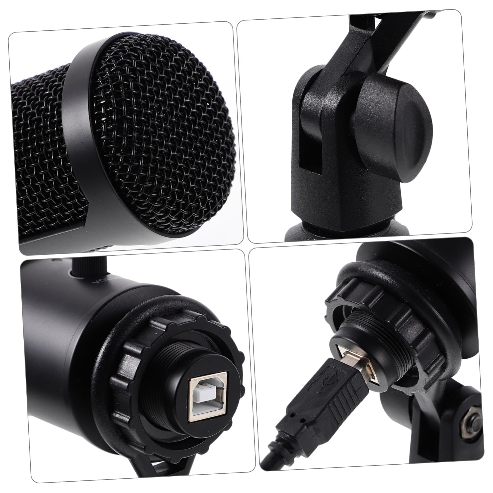 TOYANDONA Kondensatormikrofon USB Satz mit Halterung Tragbares Cardioid Mikrofon für Bühnenauftritte und Radiostationen Abs Material SNR 78db Frequenz 20hz-20000hz Zufälliger Stil