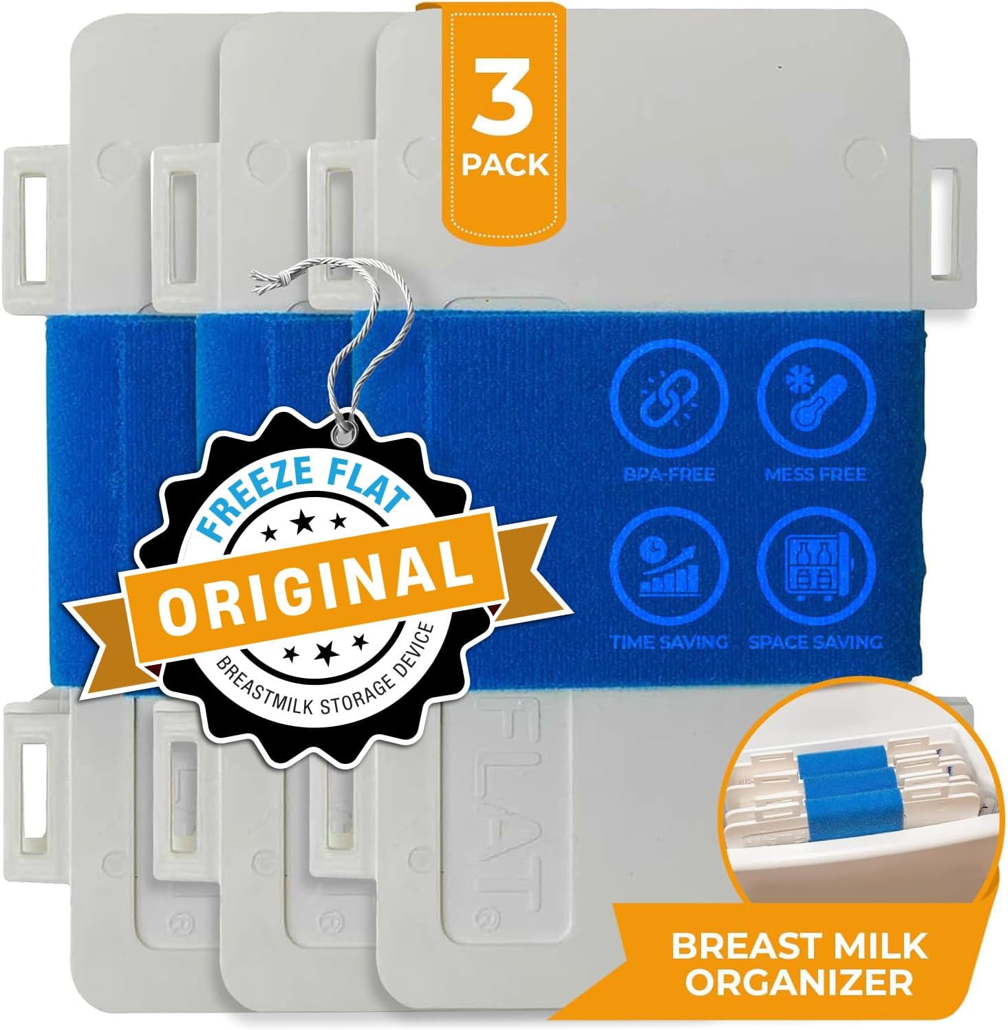 Freeze Flat Breast Milk Storage Bag Freezer Device - Freeze Breastmilk Bags Flat - Organize Breast Milk Storage Bags - Space Saving Freezer System - Breast Pump Accessories - A Priver Original