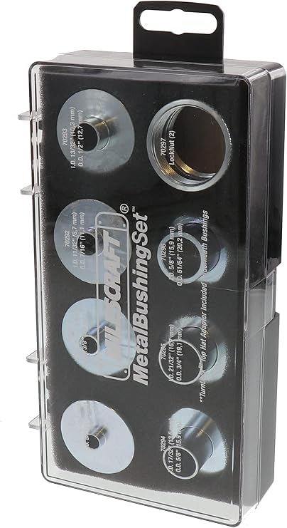 Milescraft 1228 Metal Bushing Set - 11 pc. Router Template Guide Set Fits Porter Cable Style Router Sub Bases - Universal