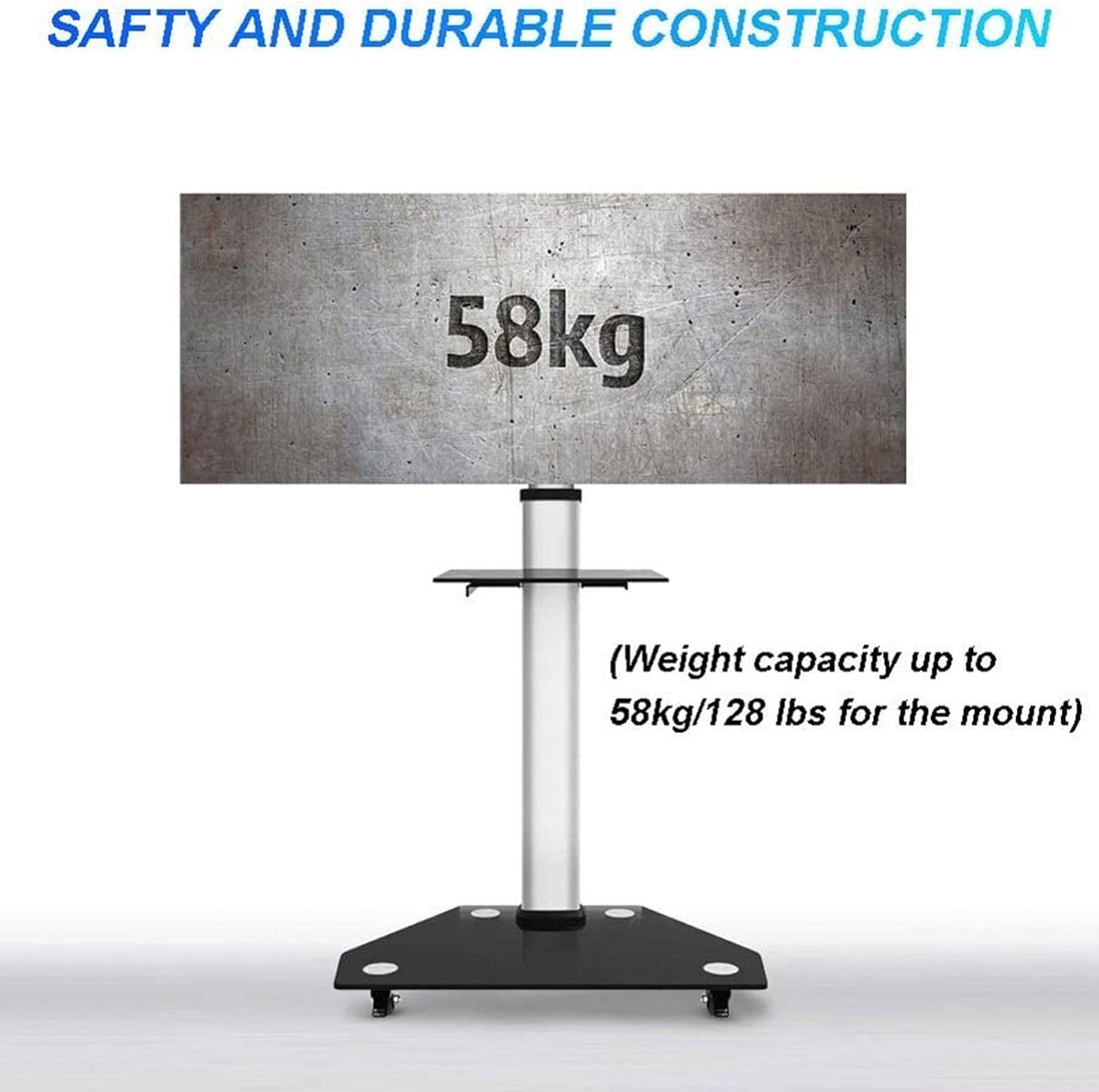 Universal TV Stand Mobile TV Stand with Swivel Height Adjustable Bracket 30" 80" TV Mounts Stands & Turntables for Office Home Display