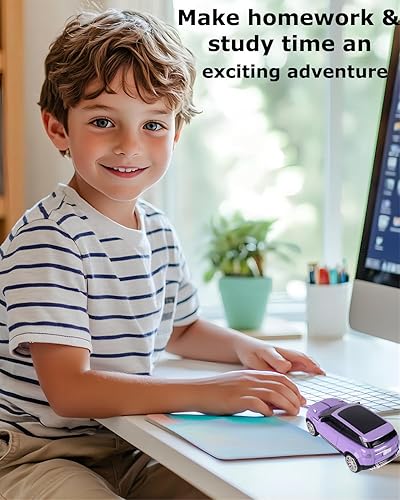 Miniatura 2 de Ratón inalámbrico lindo morado para coche, portátil compacto y divertido, divertido ratón USB para laptop, computadora, tableta, MacBook, niños,