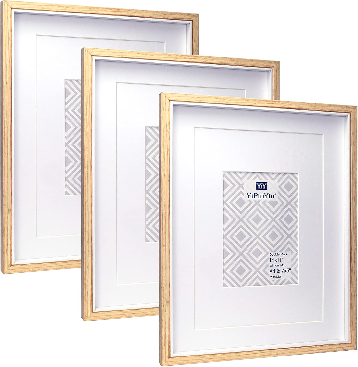 YiPinYin 11x14 Inch Wooden & white Two Tone Picture Frames Set of 3