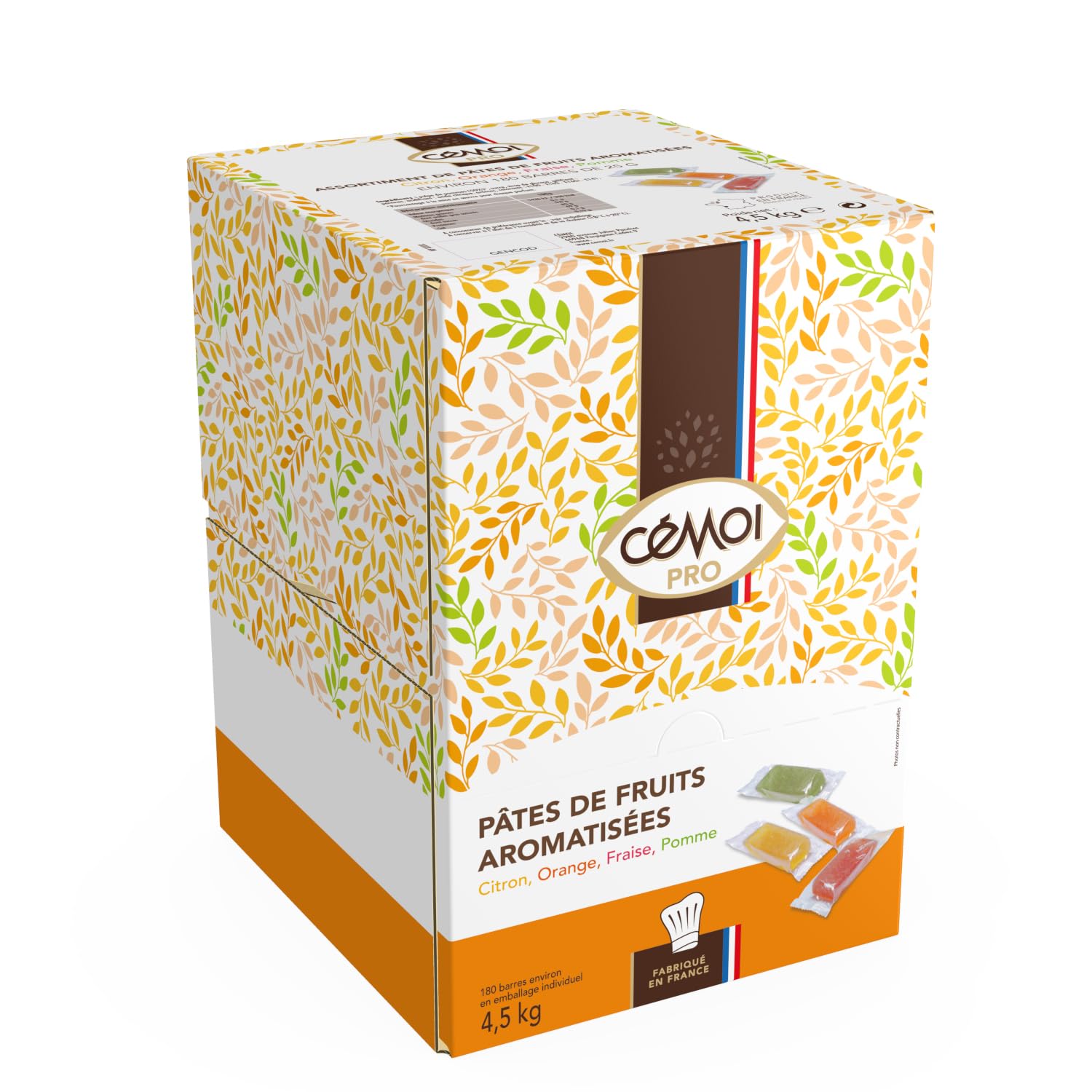 Cémoi Distributeur de 220 Pâtes de Fruits emballées individuellement Assortiment de 4 Parfums 4,510 kg