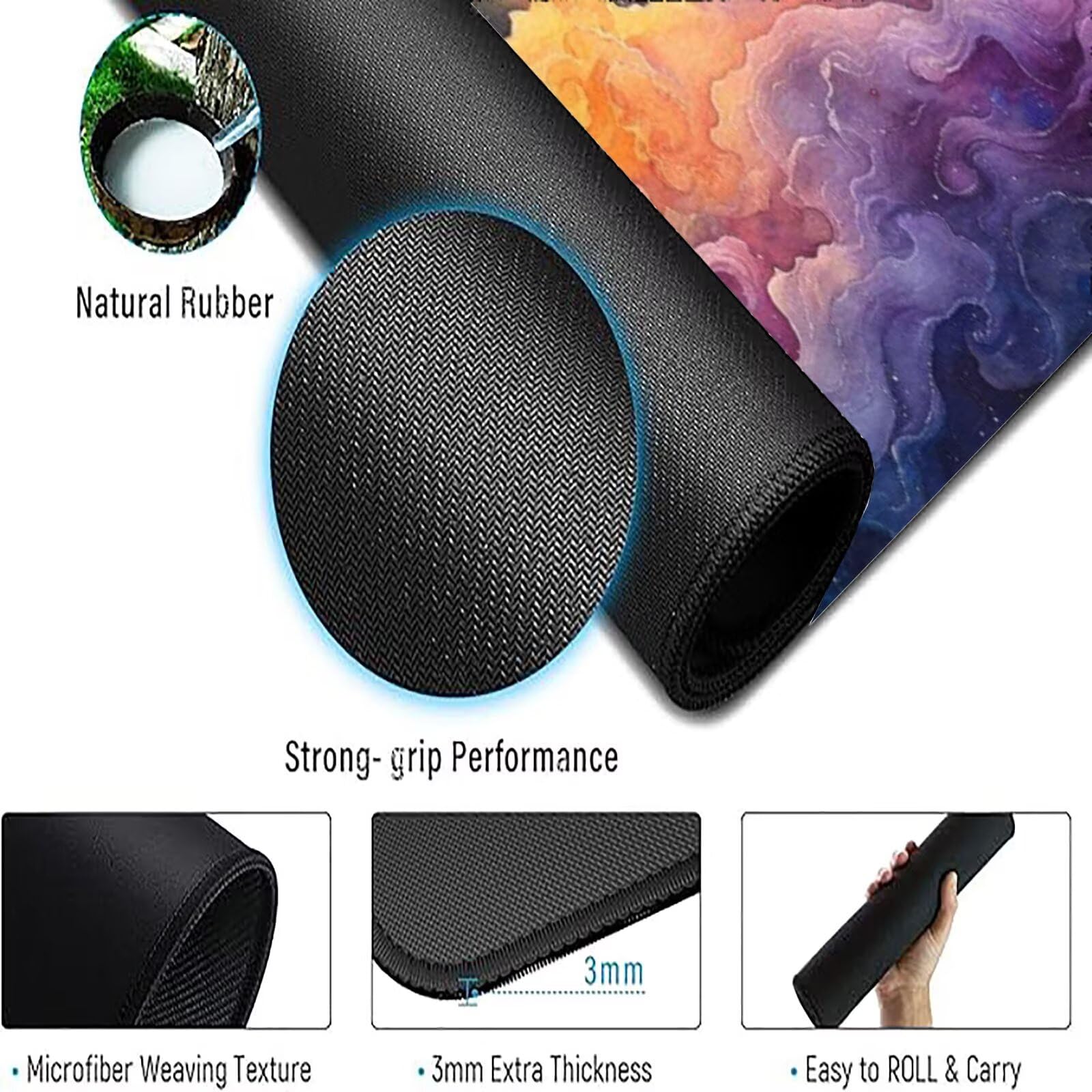 Podkładka pod mysz XXL 1600 x 800 mm kolor pomarańczowy podkładka pod mysz granatowa mata podkładka pod mysz do gier antypoślizgowa gumowa podstawa zszyte krawędzie akcesoria biurowe do gier do biura
