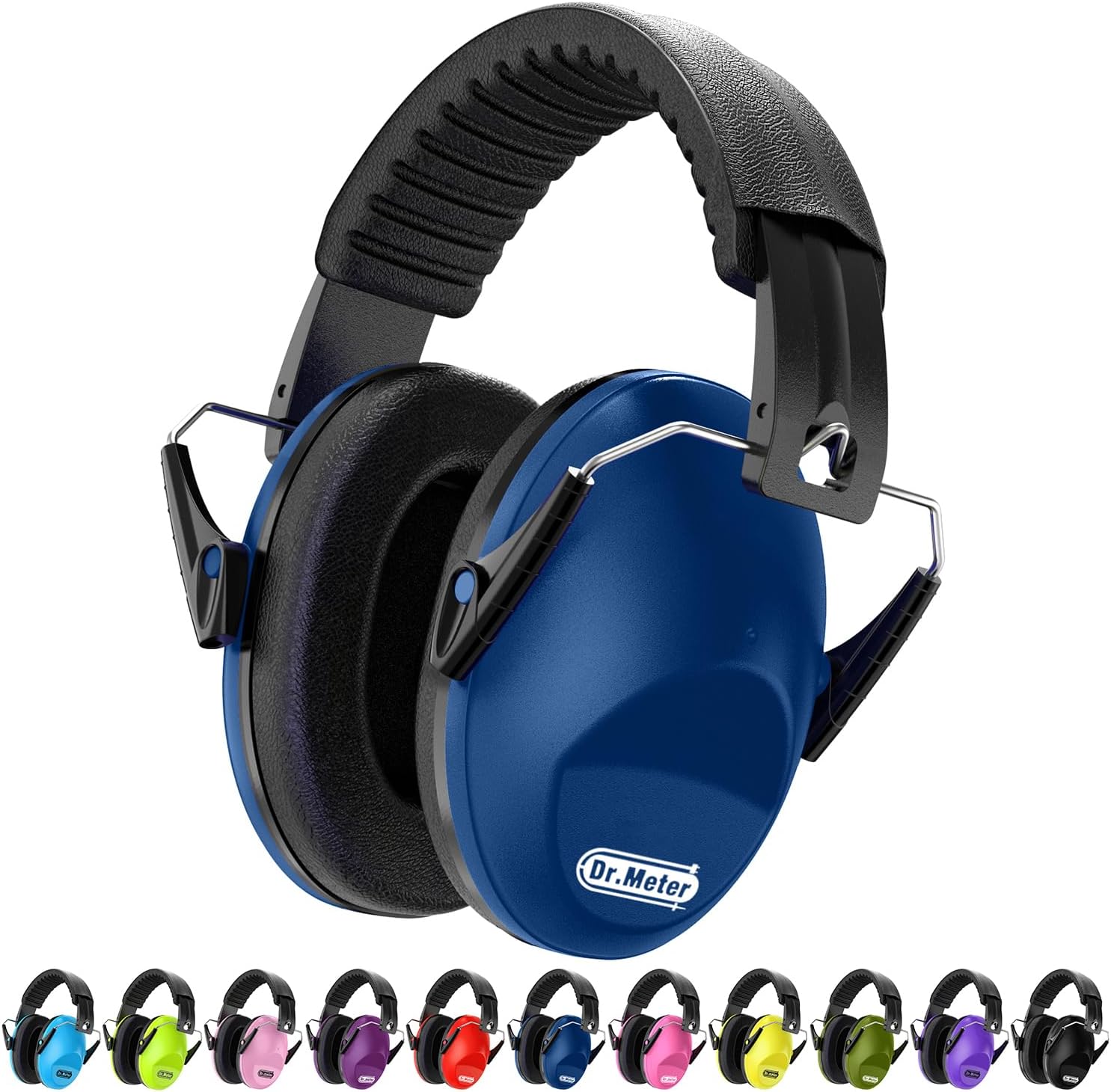 Dr.meter Ear Muffs for Noise Reduction, Dark Blue+Black & Orange
