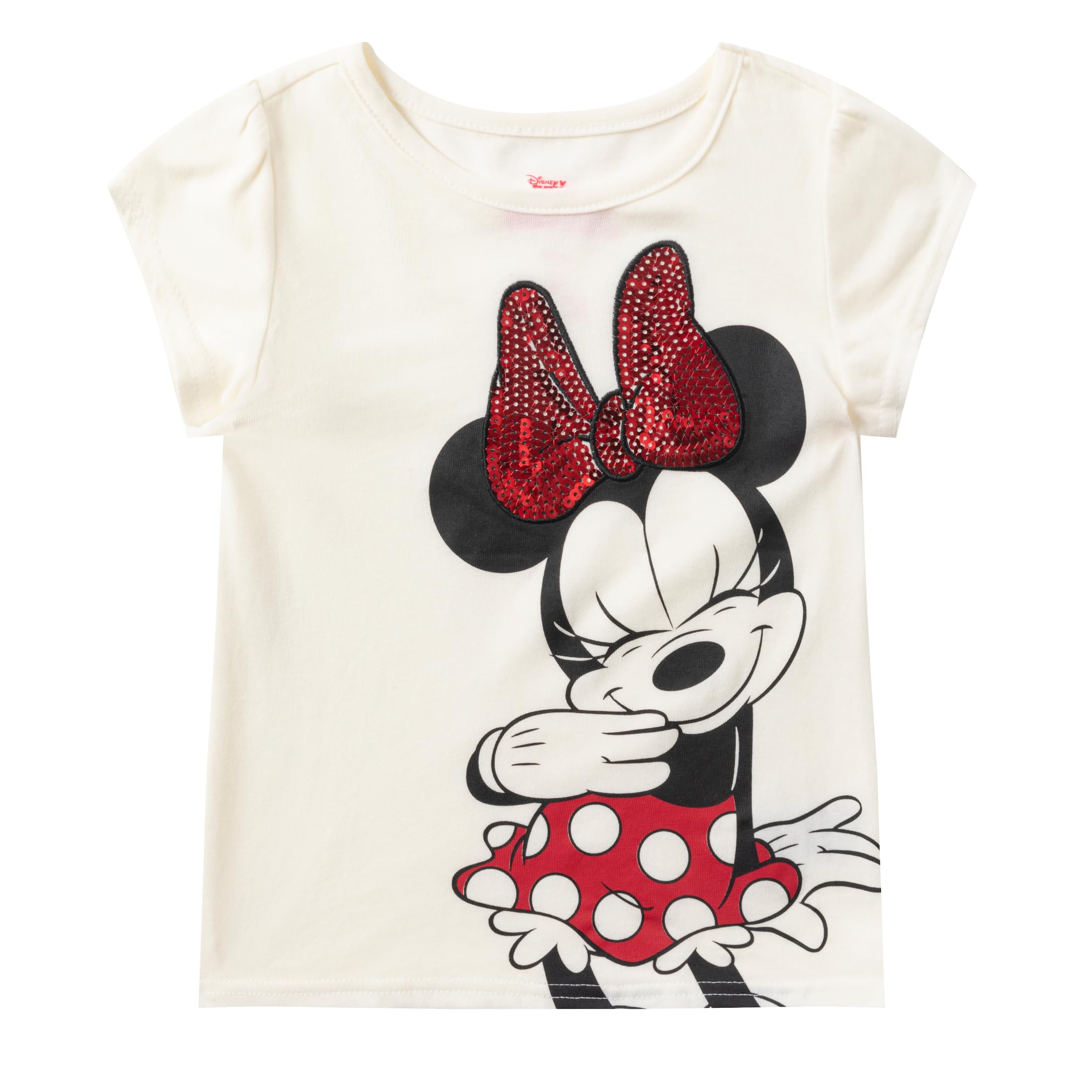 Disney Minnie Mouse - Set da 3 pezzi con leggings svasati, cardigan e maglietta con paillettes, per bambine