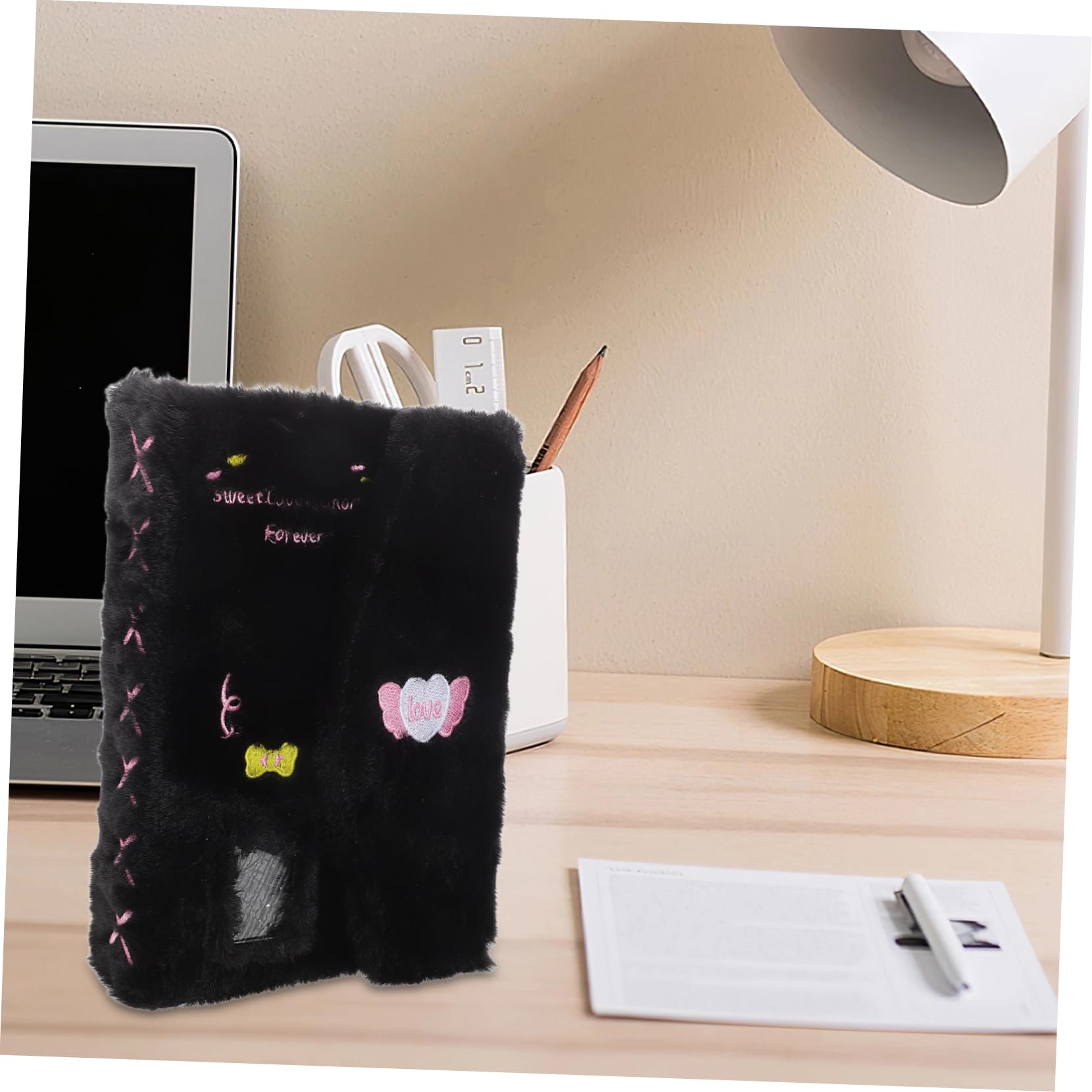 Album Raccoglitore di Fotocard Mini Nero in Peluche e Plastico